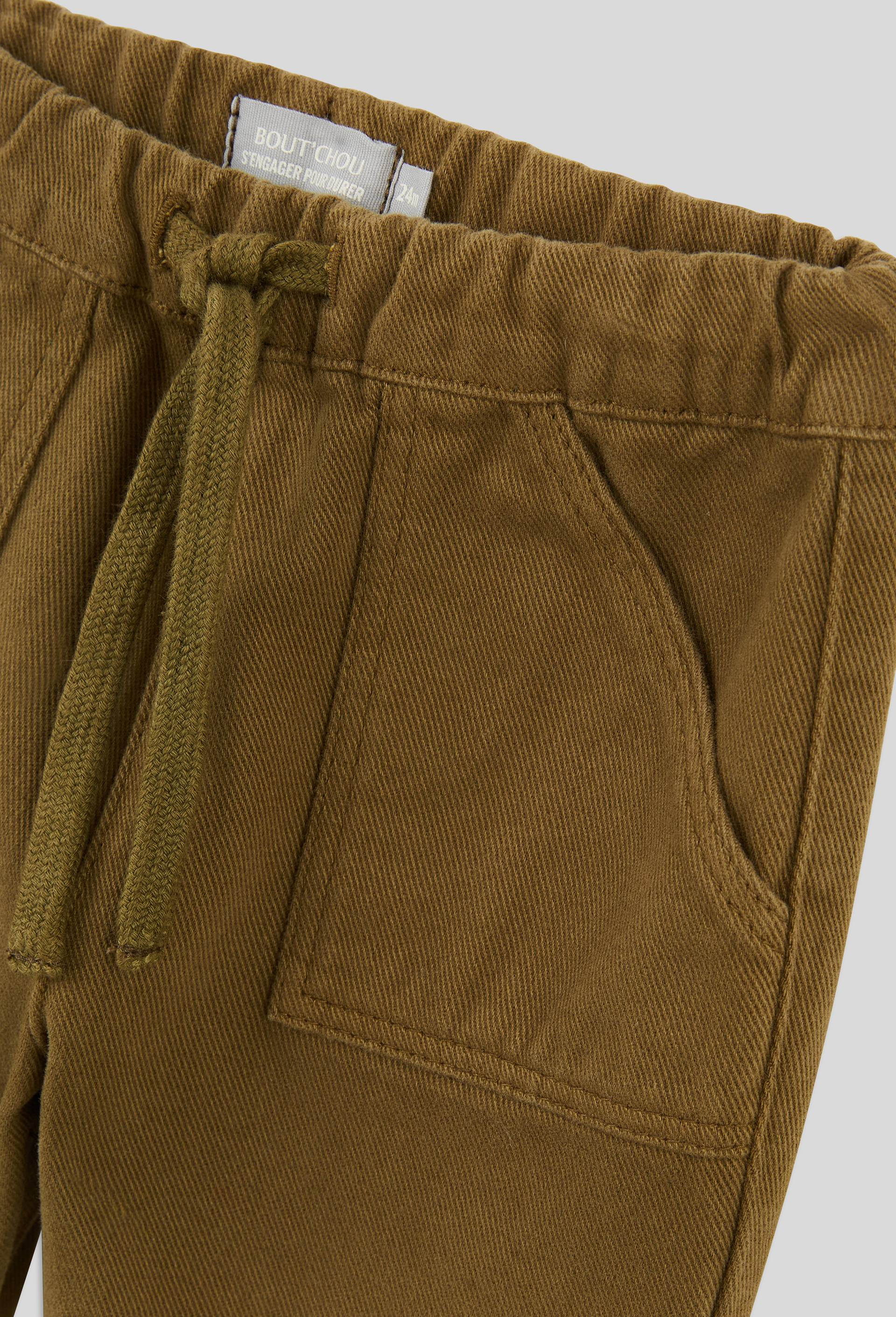 Pantalon uni en twill, certifi{ Oeko-Tex, Vert fonc&eacute;, large image number 2