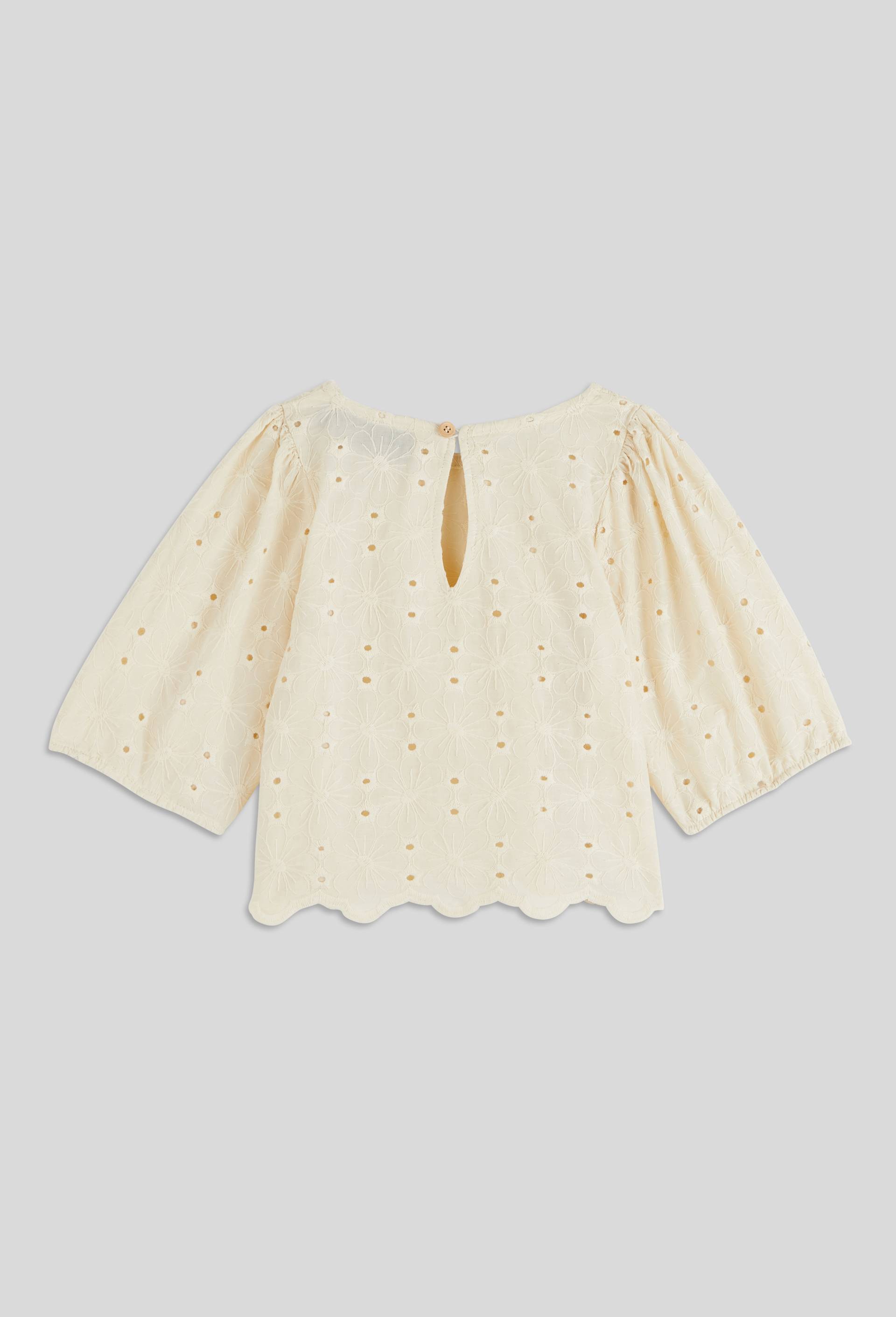 Blouse brod&eacute;e en coton, Ecru, large image number 2