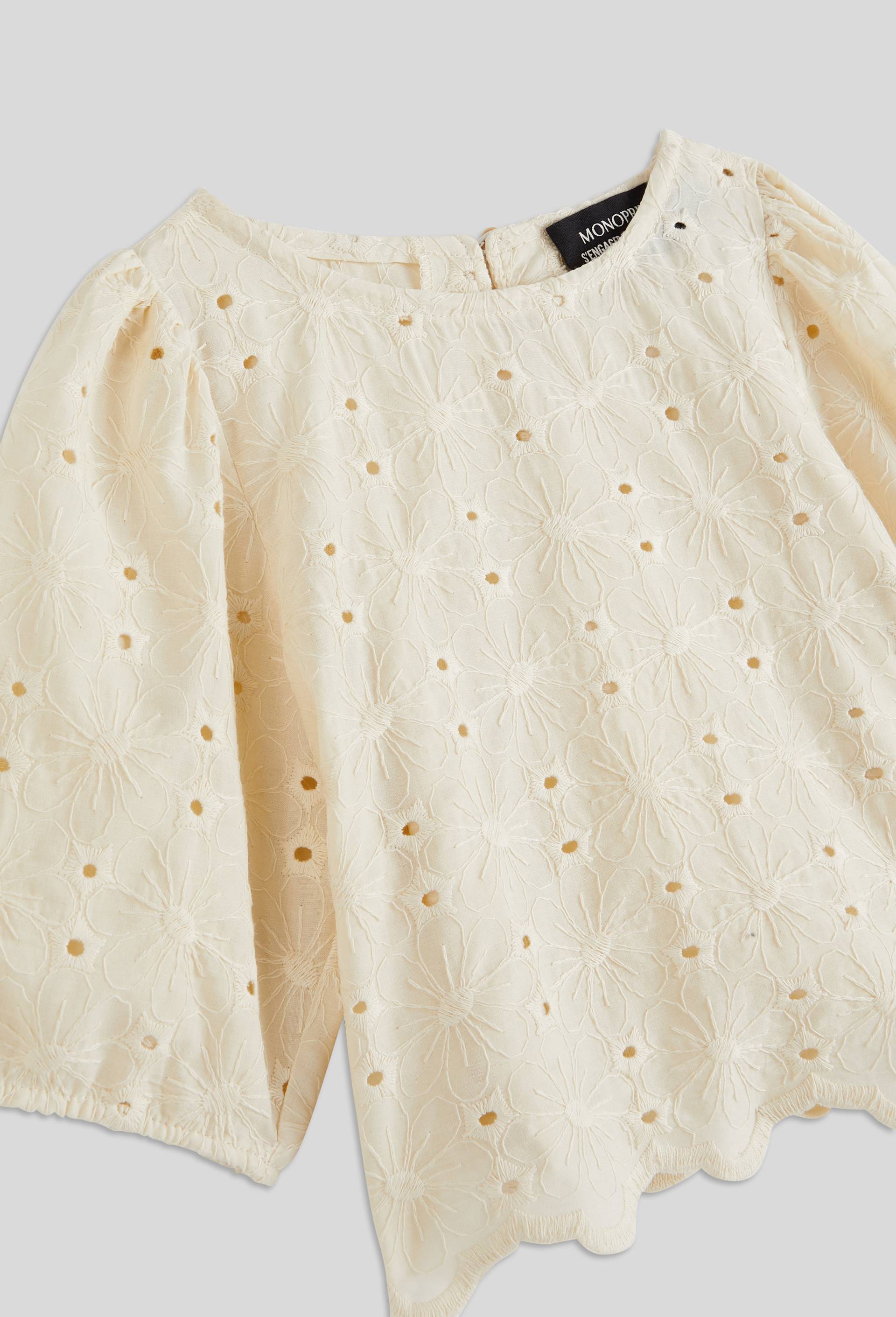 Blouse brod&eacute;e en coton, Ecru, large image number 3