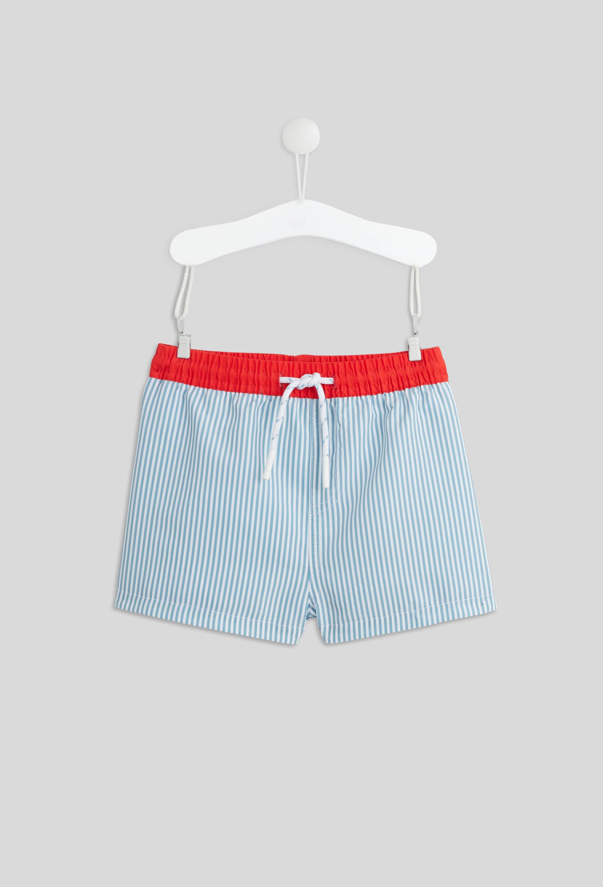 Short de bain ray&eacute;, certifi&eacute; OEKO-TEX, Bleu, large image number 0