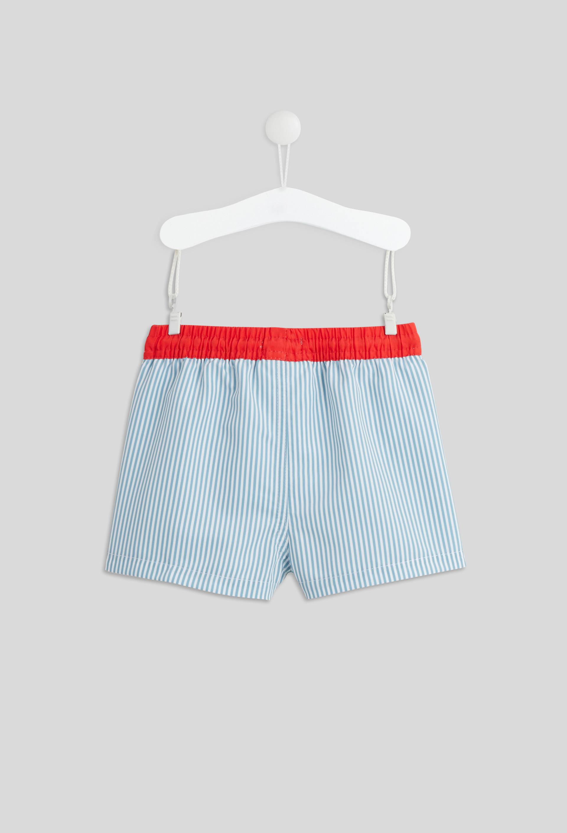 Short de bain ray&eacute;, certifi&eacute; OEKO-TEX, Bleu, large image number 1