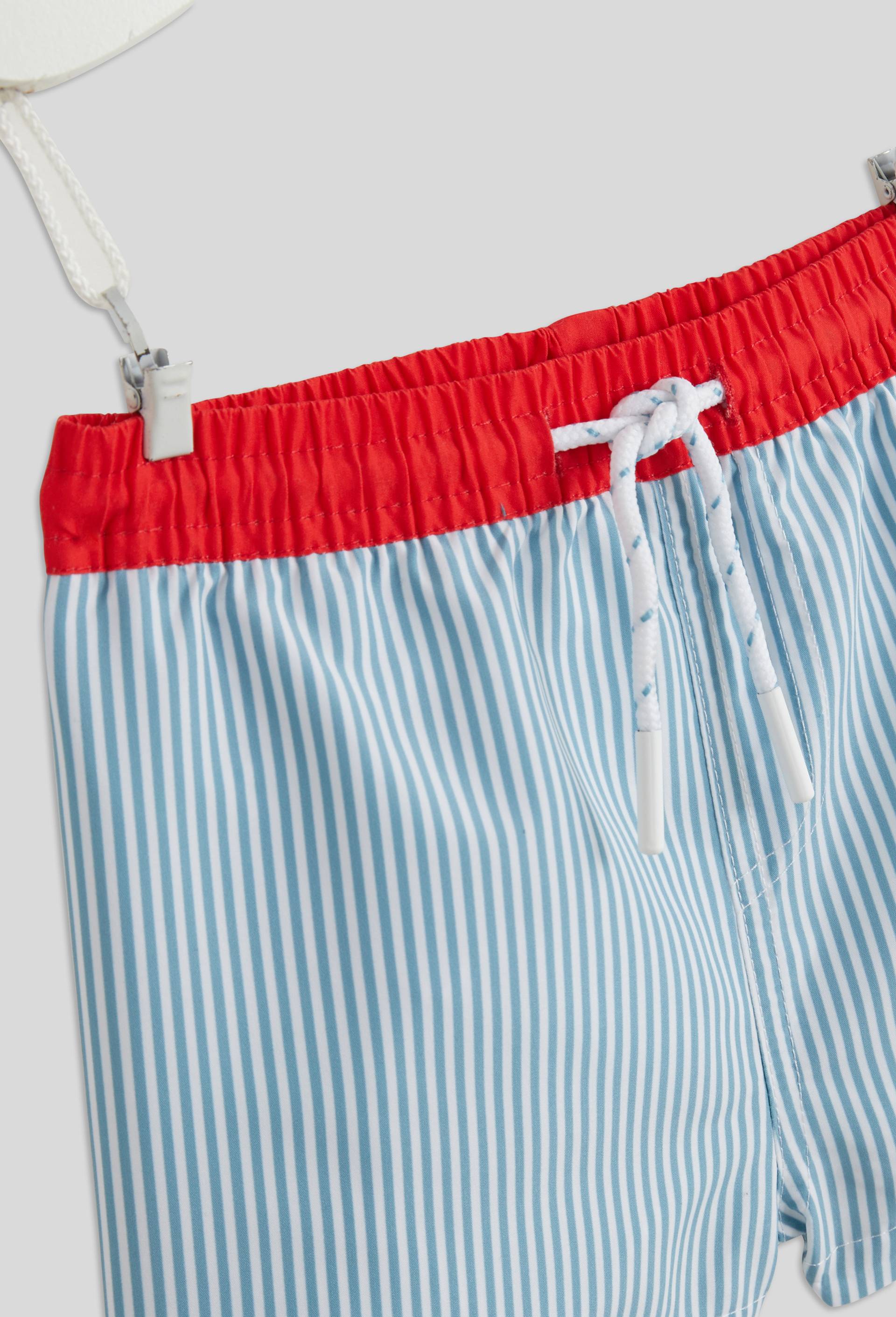 Short de bain ray&eacute;, certifi&eacute; OEKO-TEX, Bleu, large image number 2