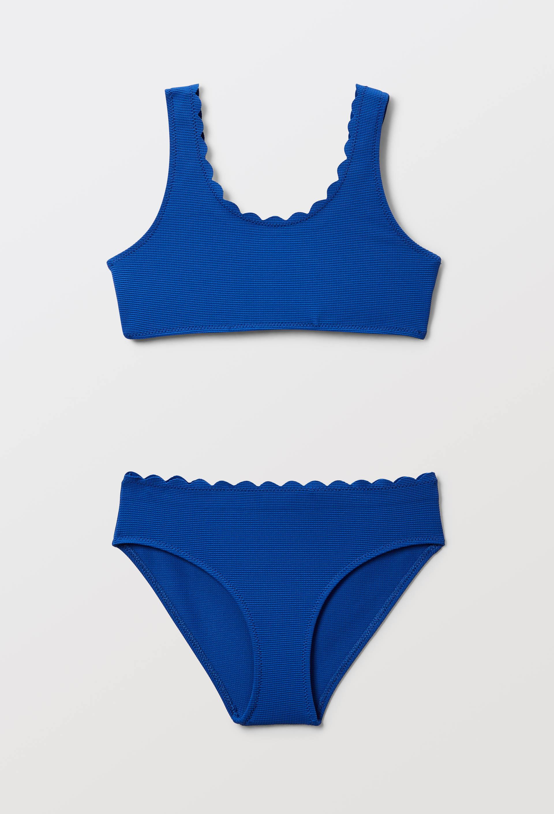 Maillot de bain 2 pi&egrave;ces uni, Bleu, large image number 0