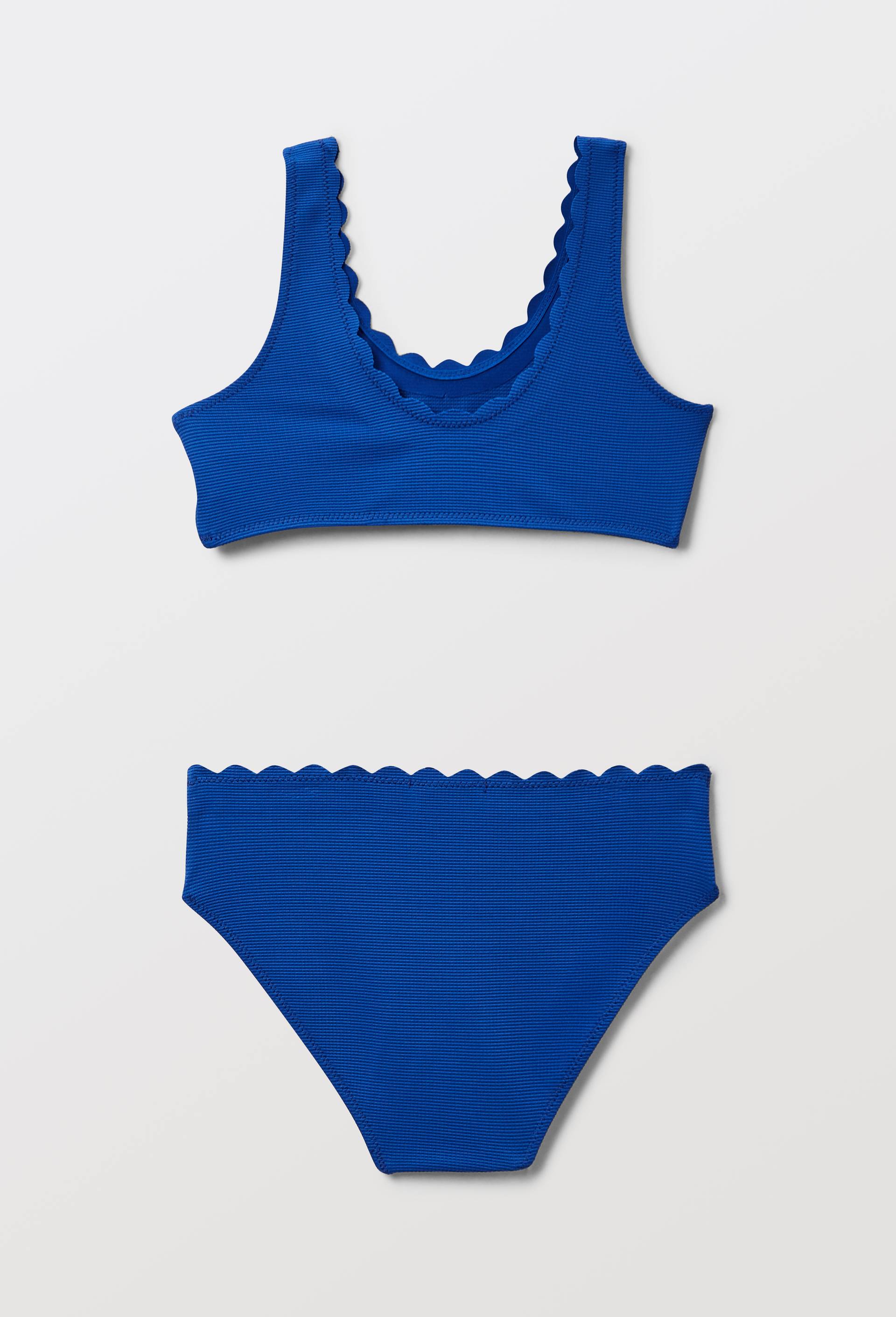 Maillot de bain 2 pi&egrave;ces uni, Bleu, large image number 1.0