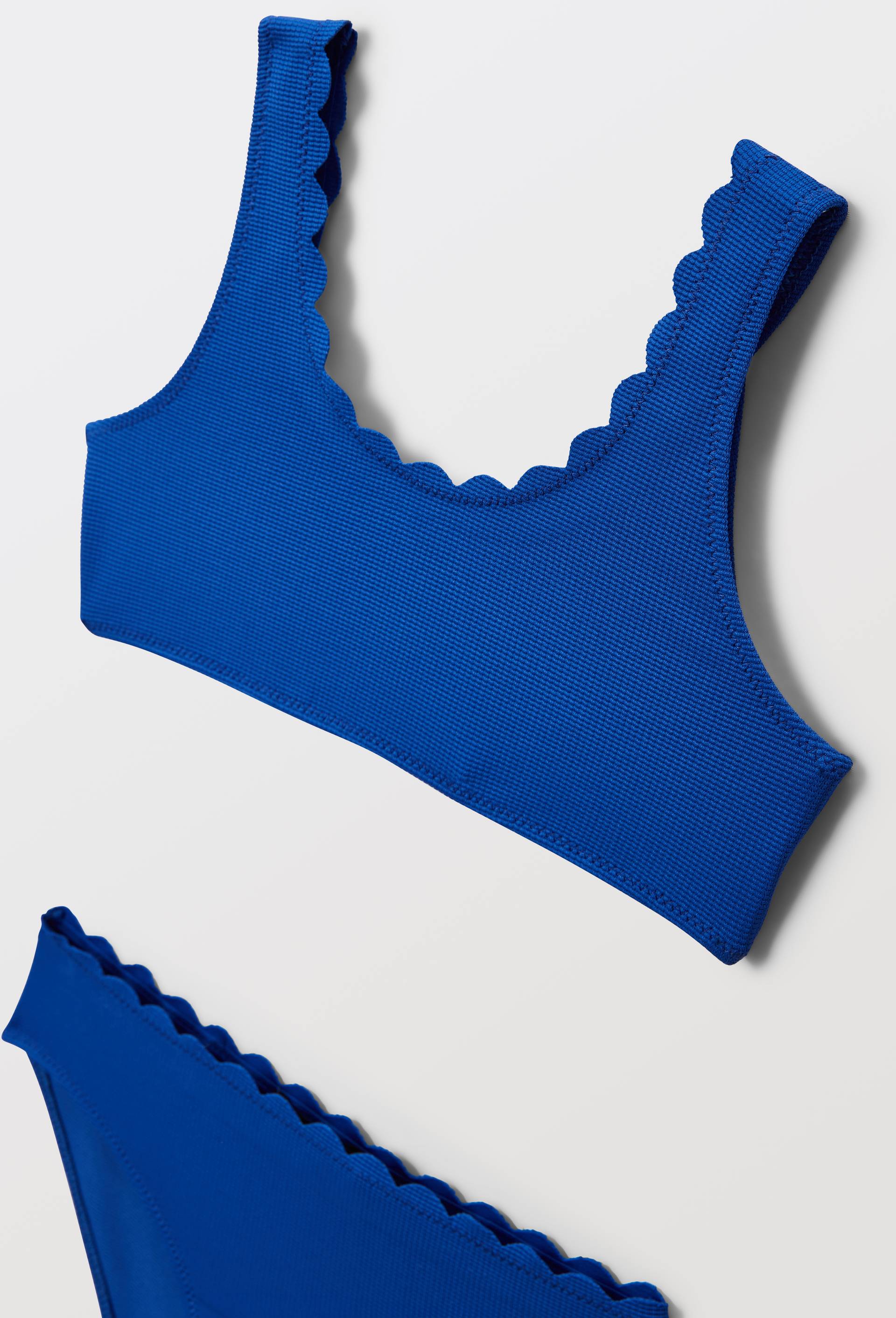 Maillot de bain 2 pi&egrave;ces uni, Bleu, large image number 2.0
