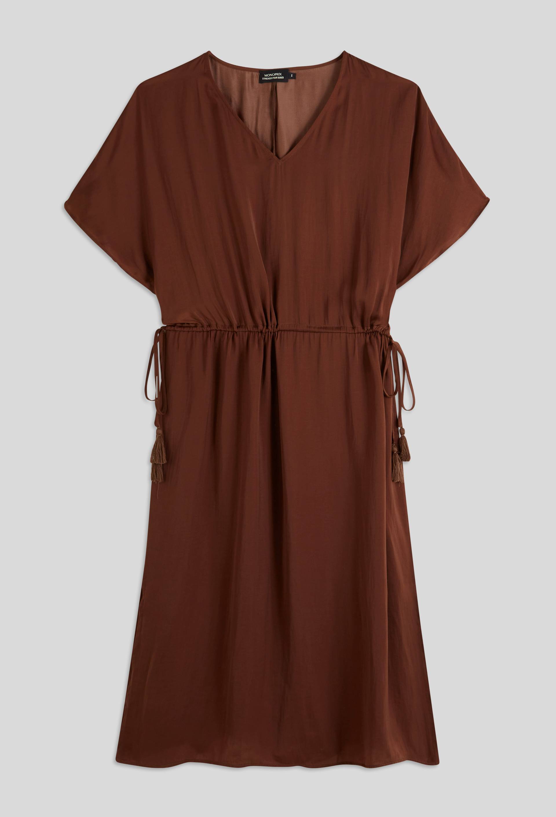 Chemise de nuit fluide uni, certifi&eacute;e Oeko-Tex, Brun, large image number 2