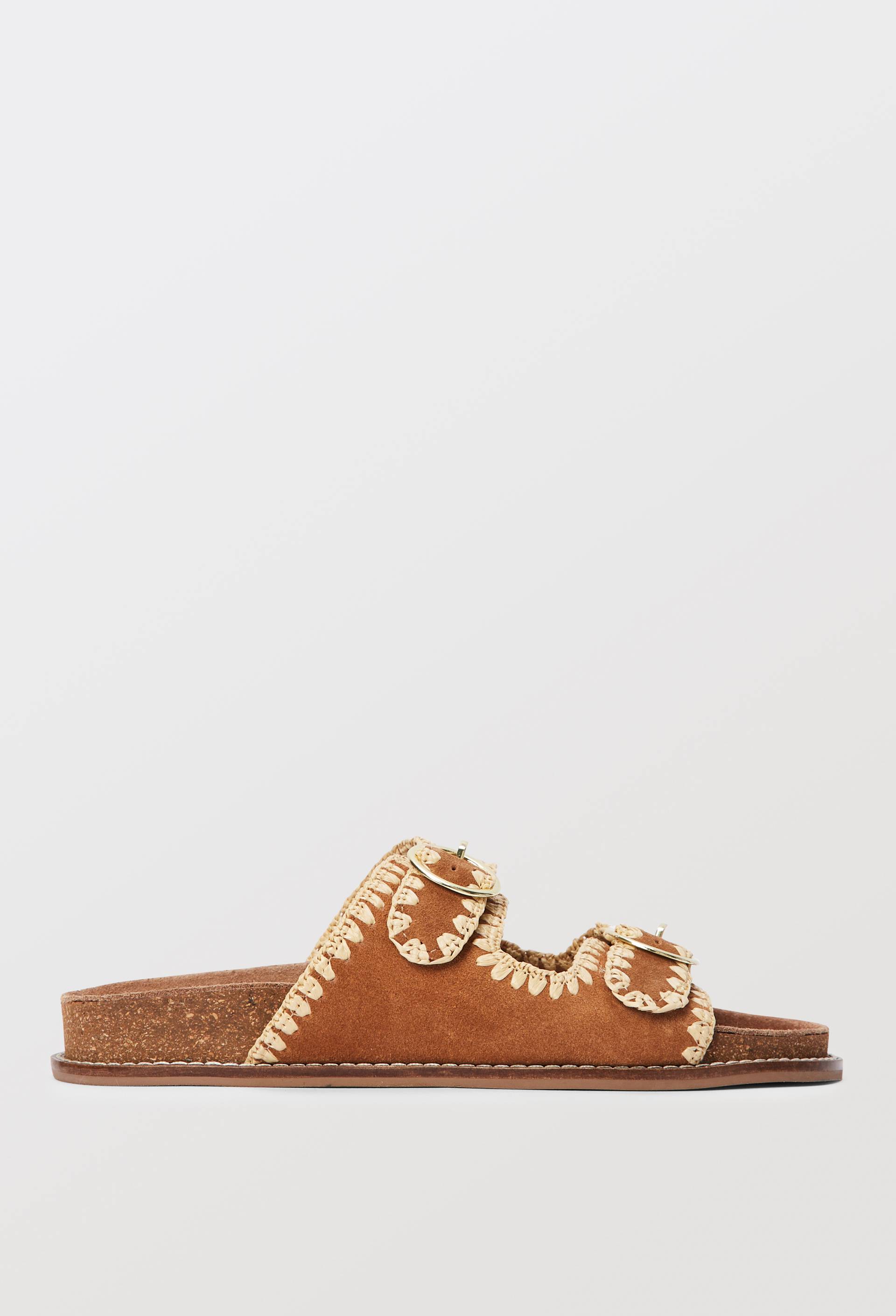 Sandales en cuir, Brun clair, swatch image