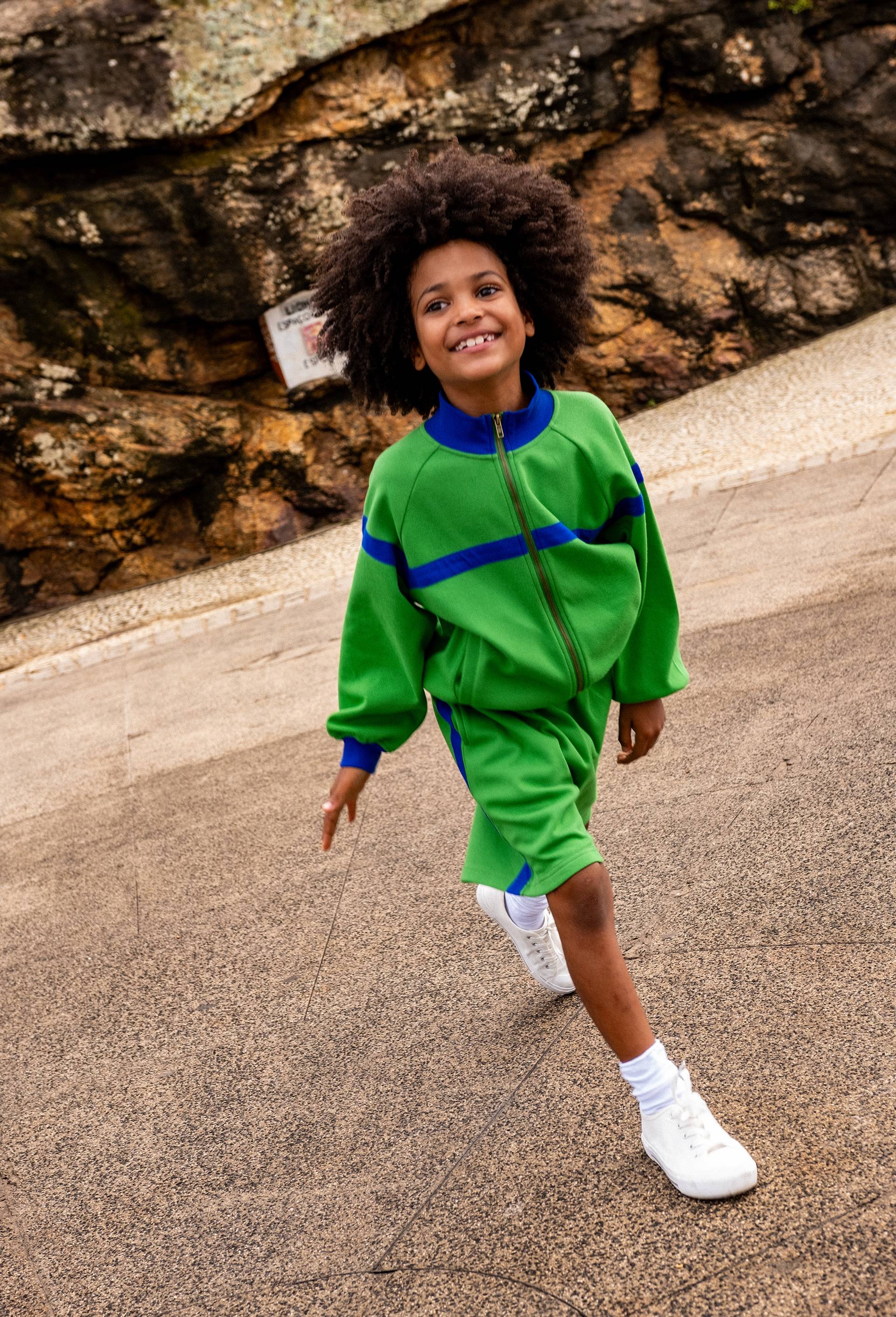 Teddy bicolore en coton VERT pour enfant MONOPRIX