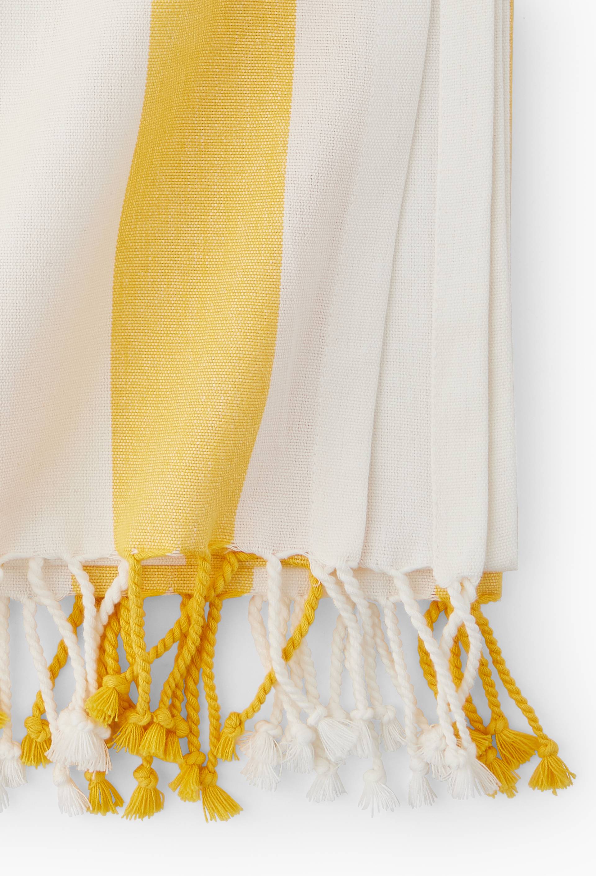 Fouta rayures, 90x160cm, en coton bio, Jaune, large image number 2