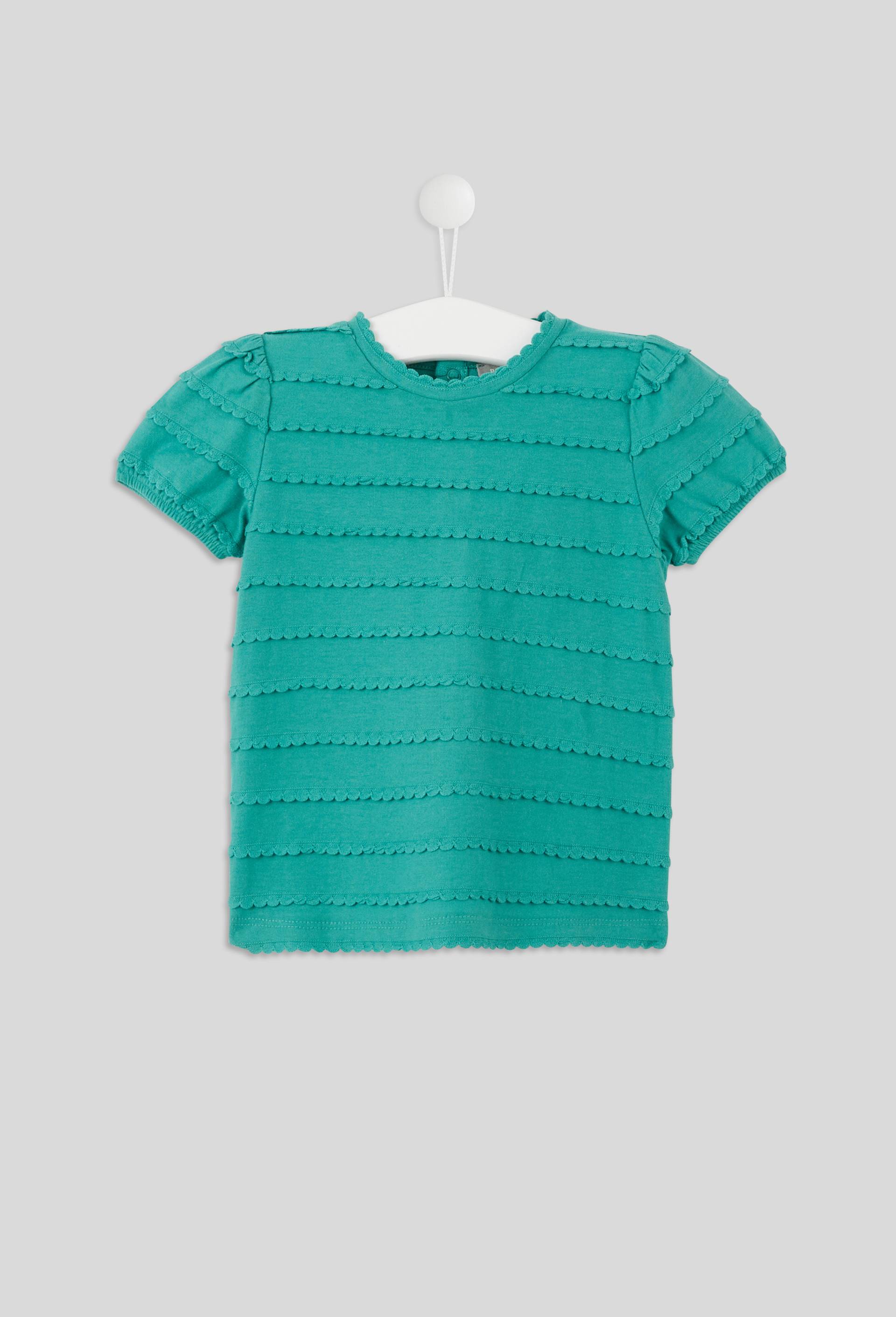 T-shirt manches courtes fantaisie en coton BIO GOTS, Vert, large image number 0
