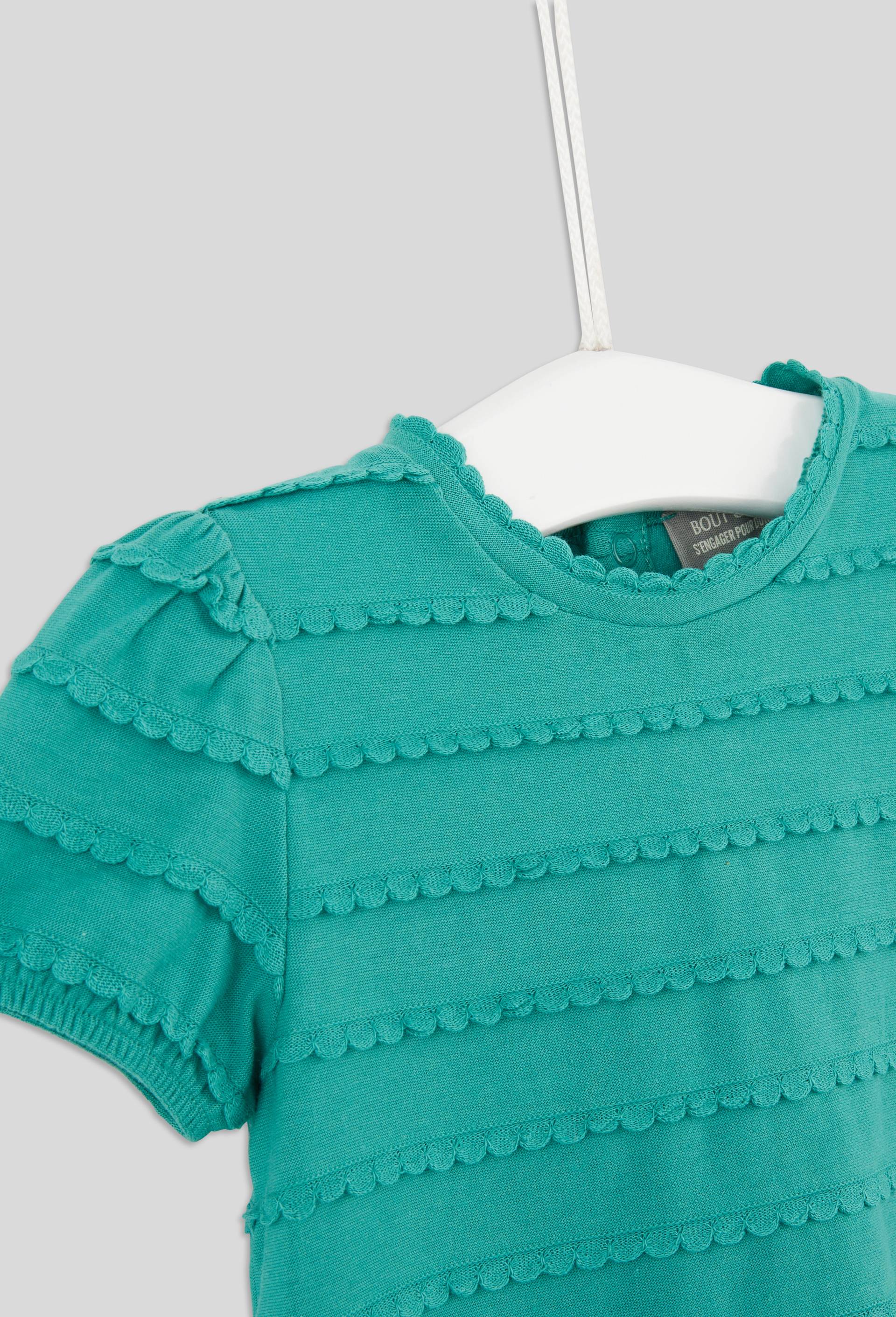 T-shirt manches courtes fantaisie en coton BIO GOTS, Vert, large image number 2