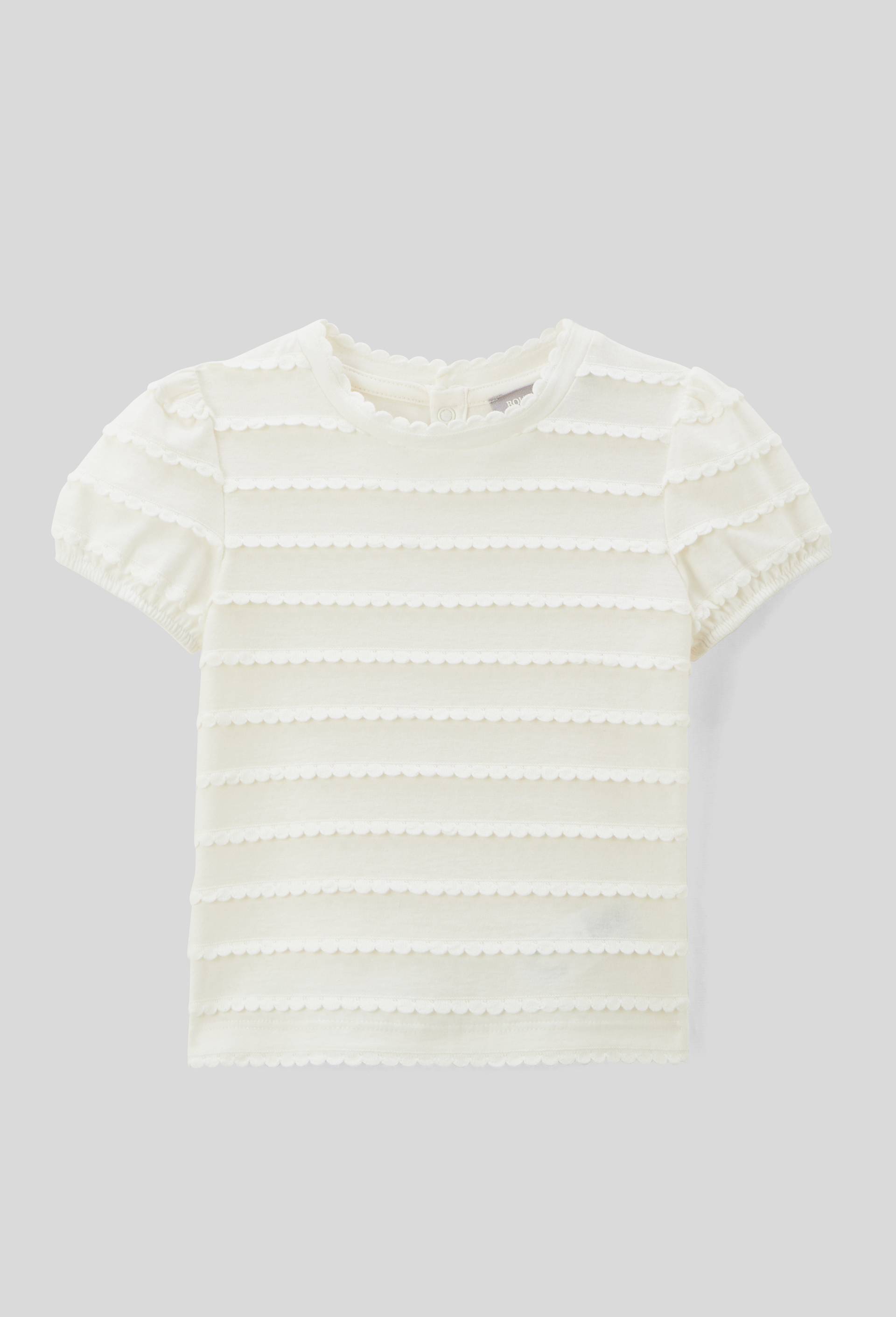 T-shirt manches courtes fantaisie en coton BIO GOTS, Ecru, large image number 1