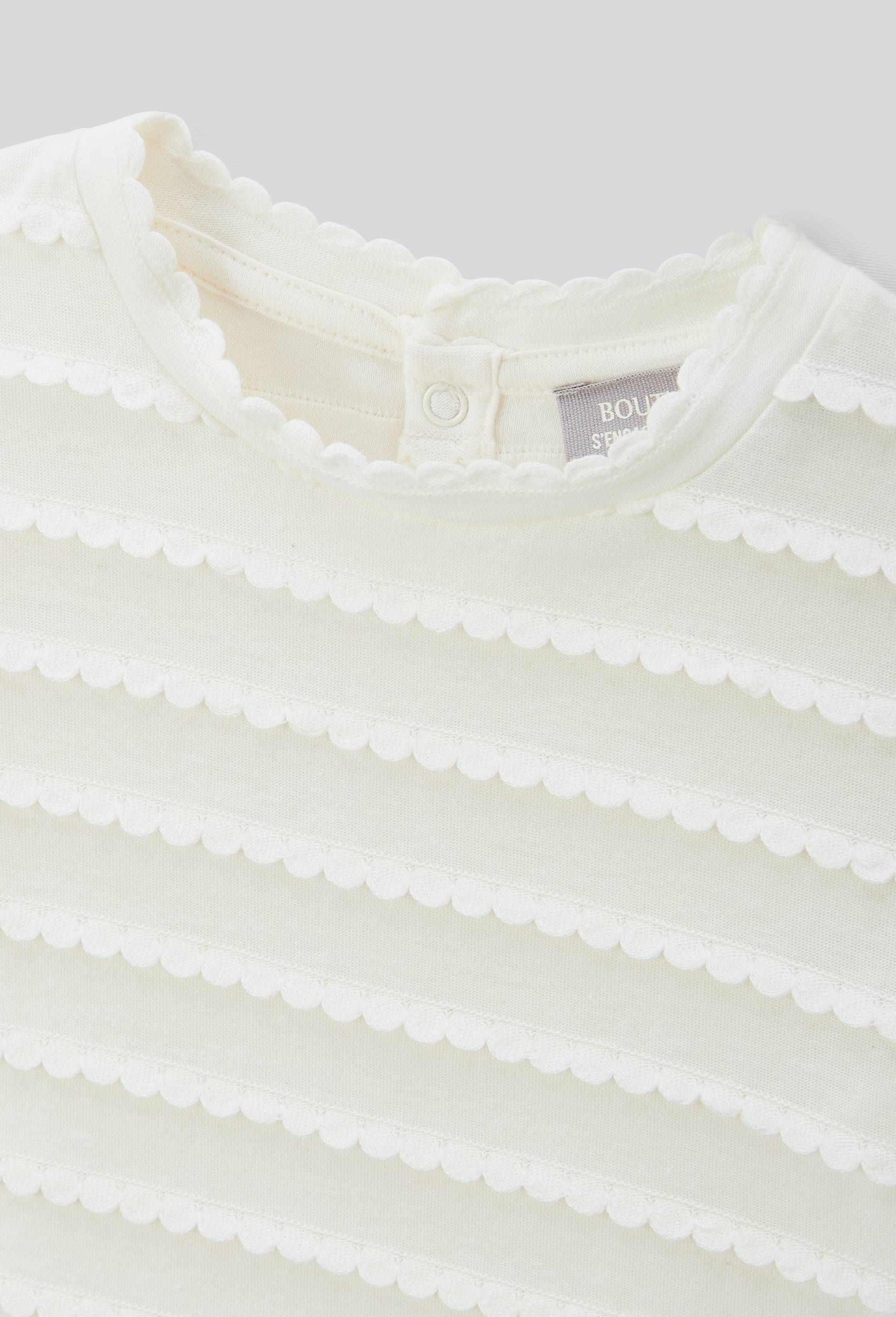 T-shirt manches courtes fantaisie en coton BIO GOTS, Ecru, large image number 3