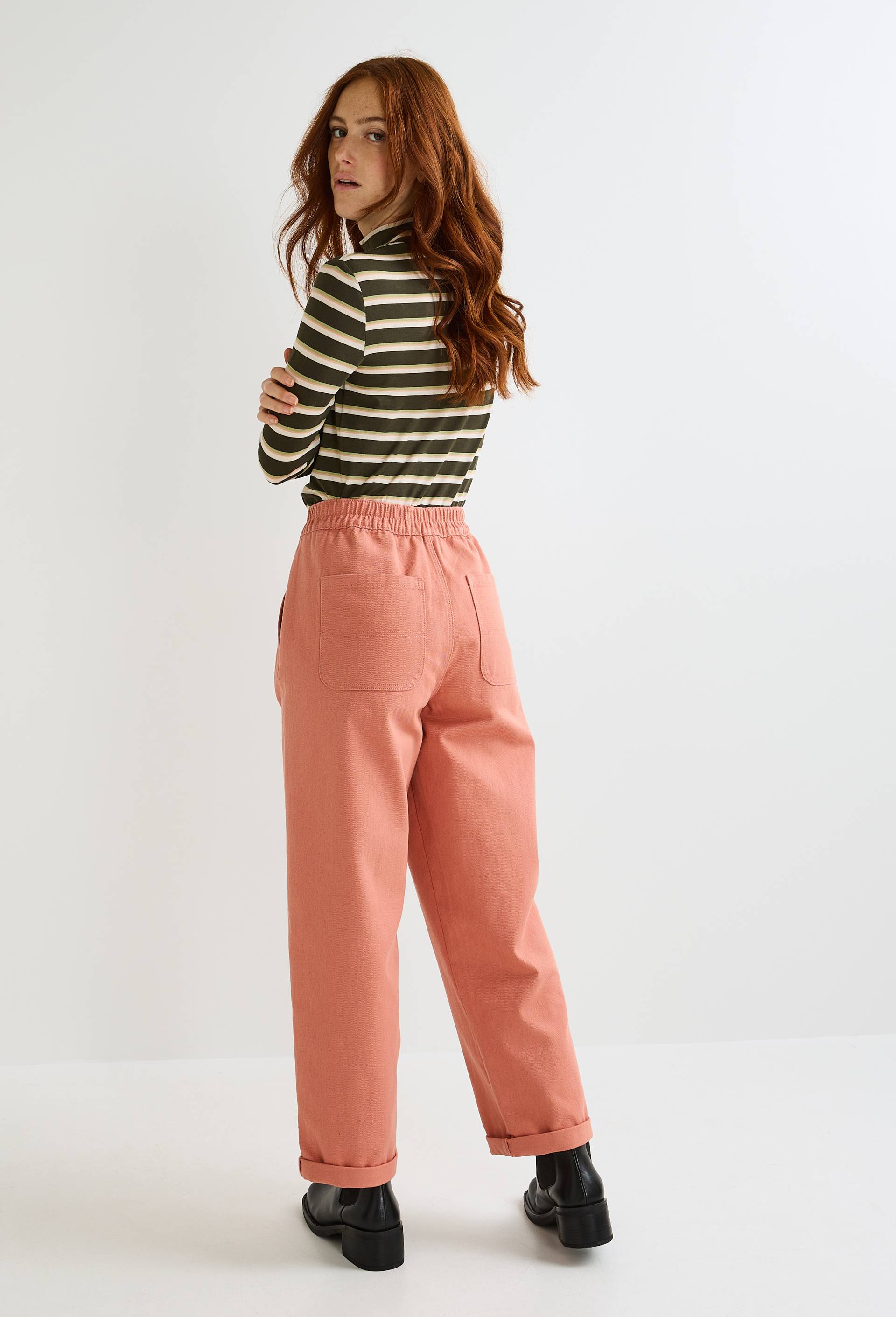 Pantalon droit en coton, Orange, large image number 1.0