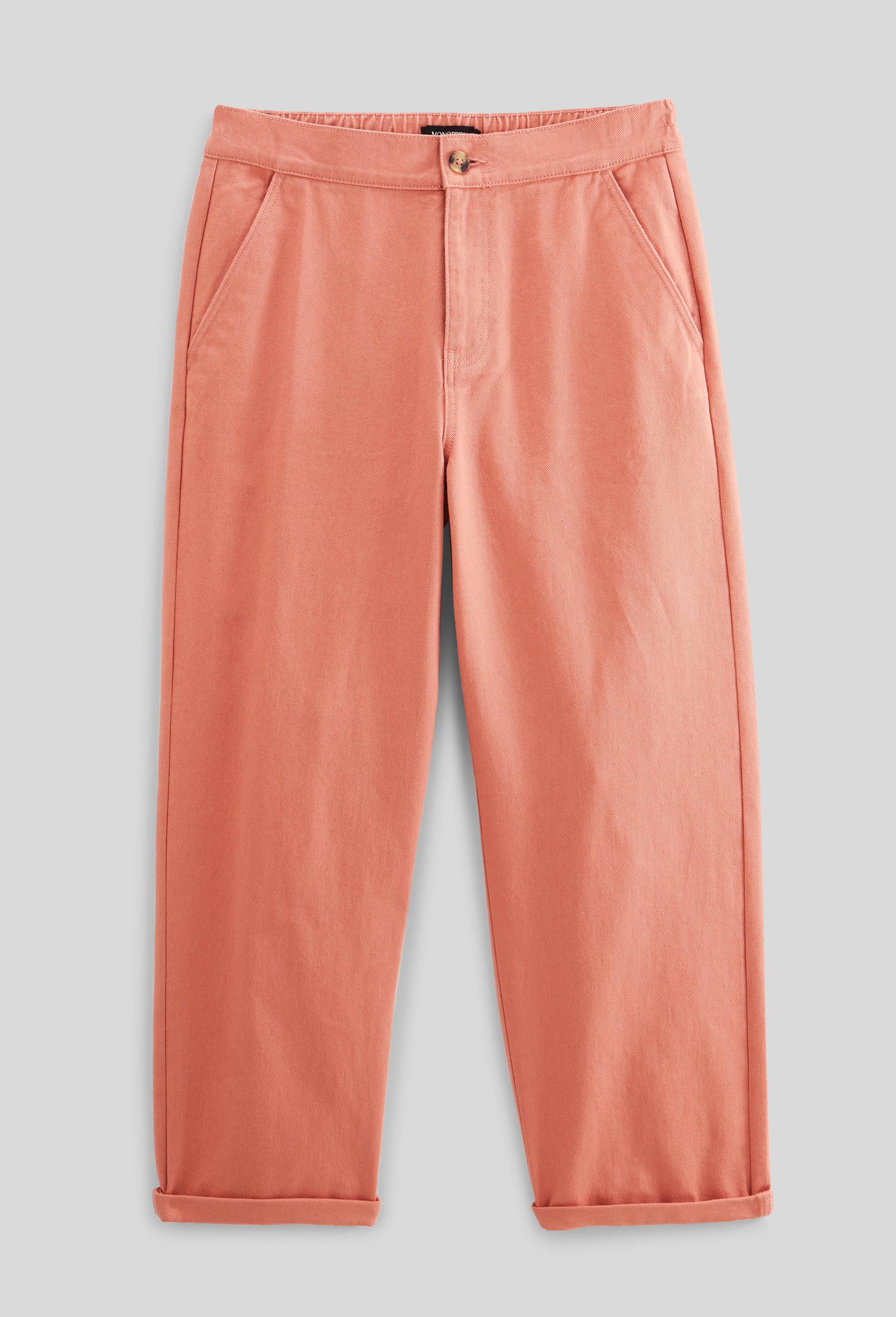 Pantalon droit en coton, Orange, large image number 2