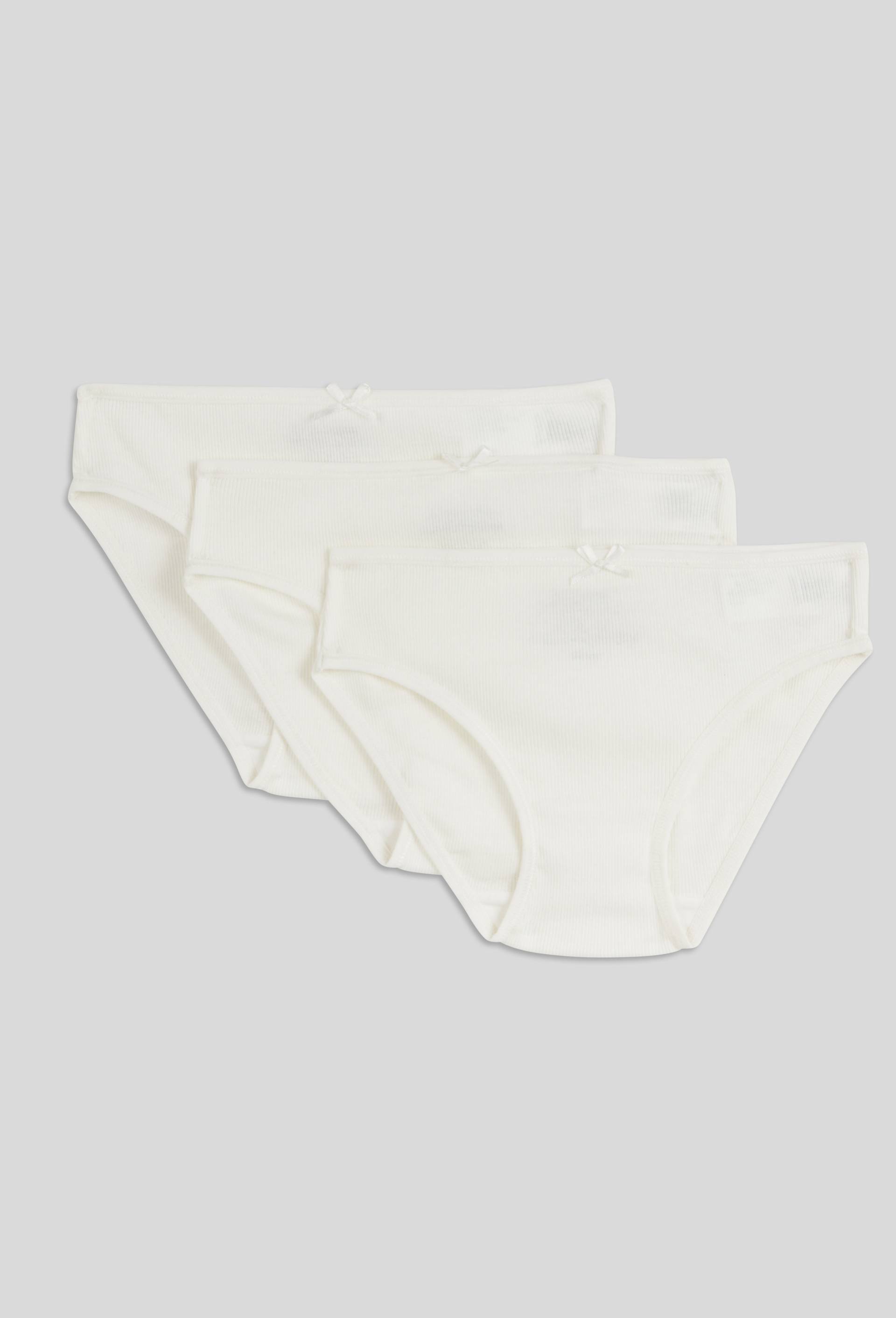 Lot de 3 culottes unies en coton BIO GOTS, Blanc, large image number 0