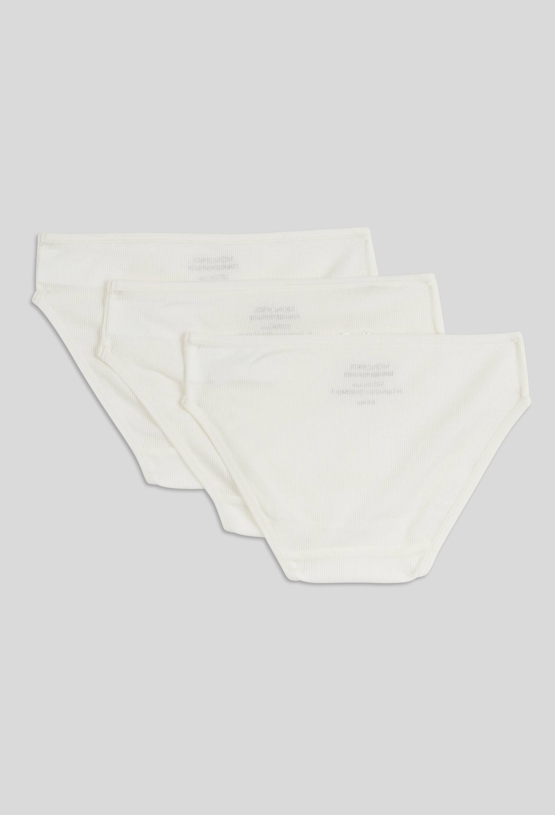 Lot de 3 culottes unies en coton BIO GOTS, Blanc, large image number 1