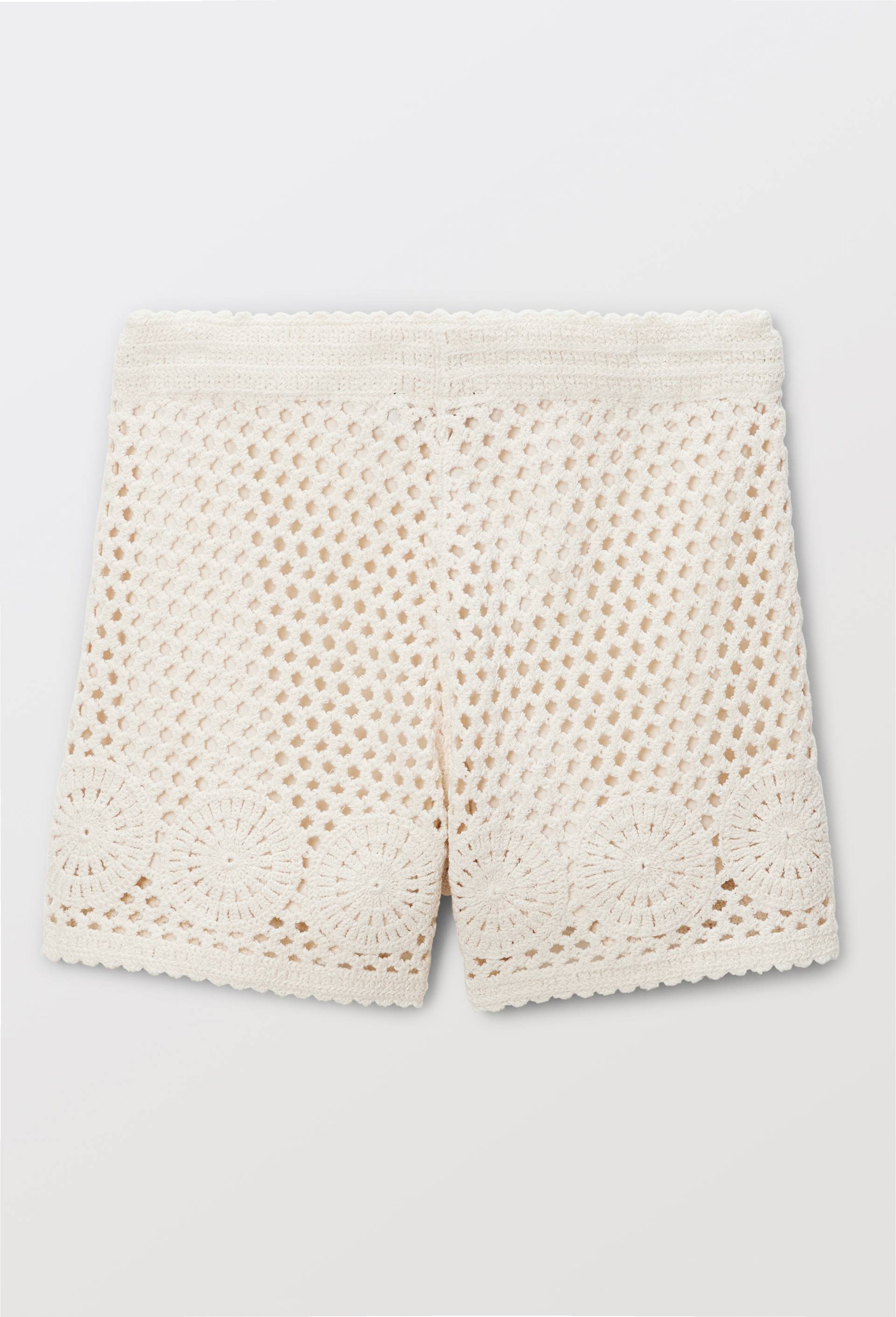 Short en crochet en coton, Beige clair, large image number 2