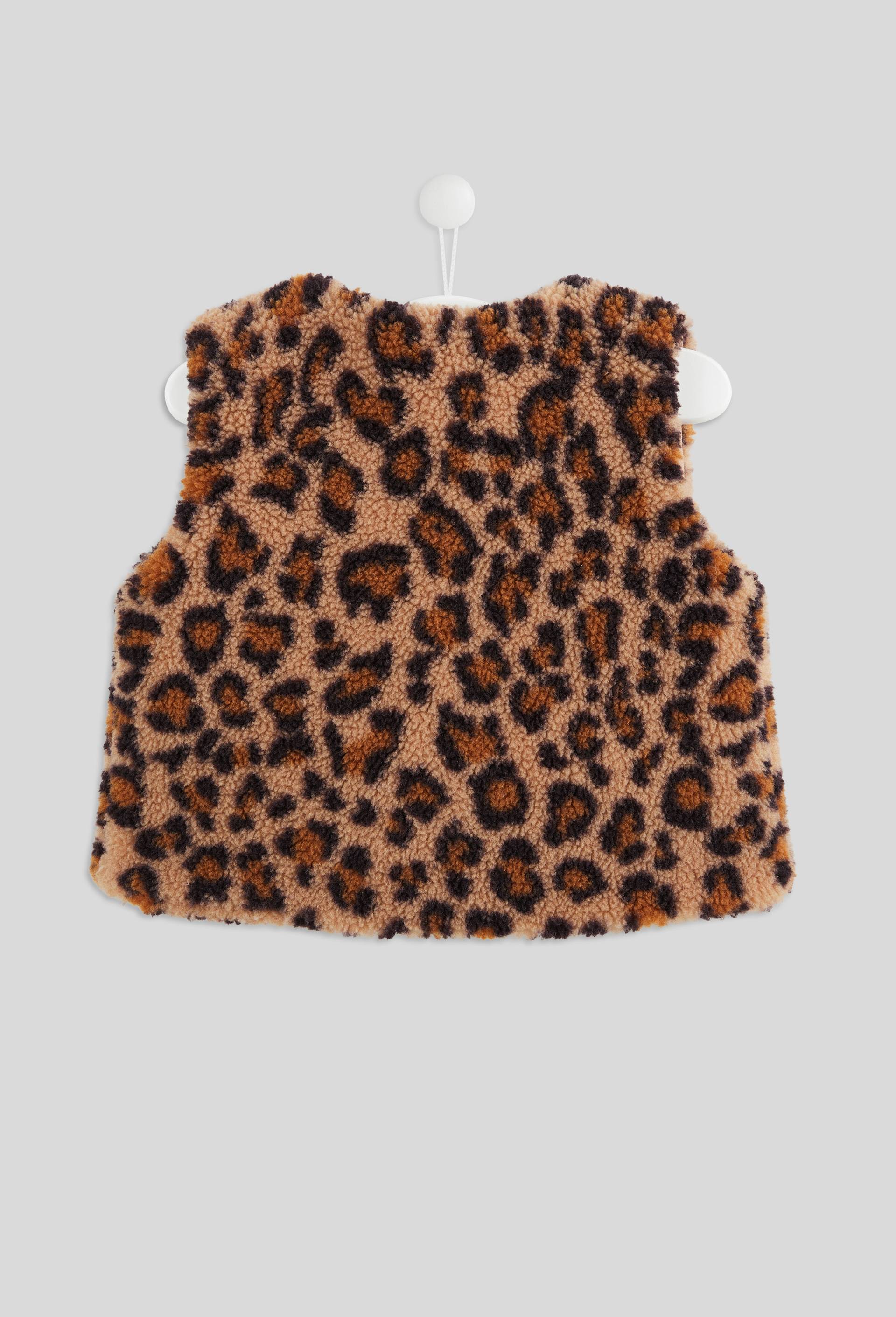Gilet sans manches imprim&eacute; effet mouton, certifi&eacute; OEKO-TEX, Beige, large image number 1