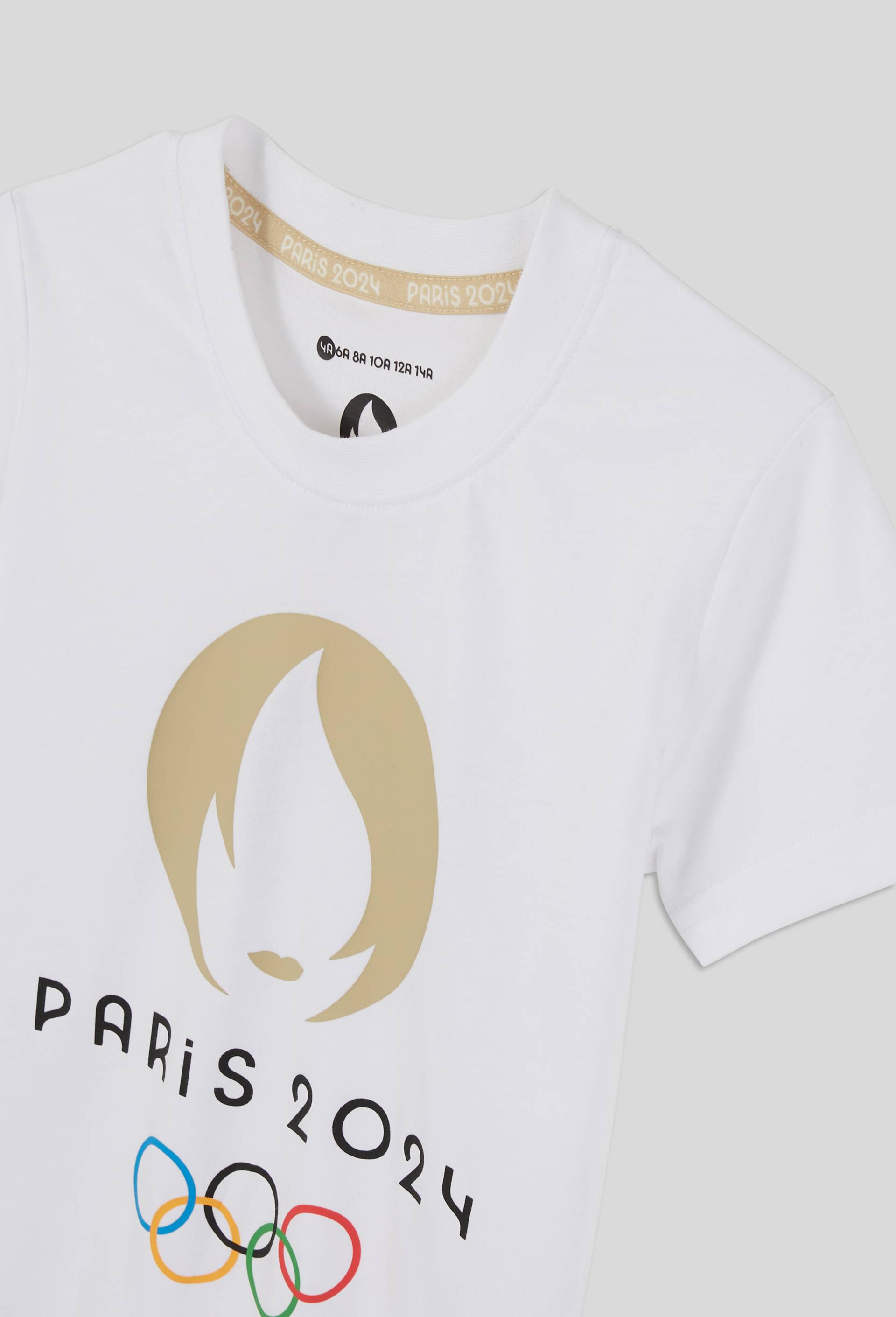 T-shirt manches courtes sous licence paris 2024 en coton BIO, Blanc, large image number 2