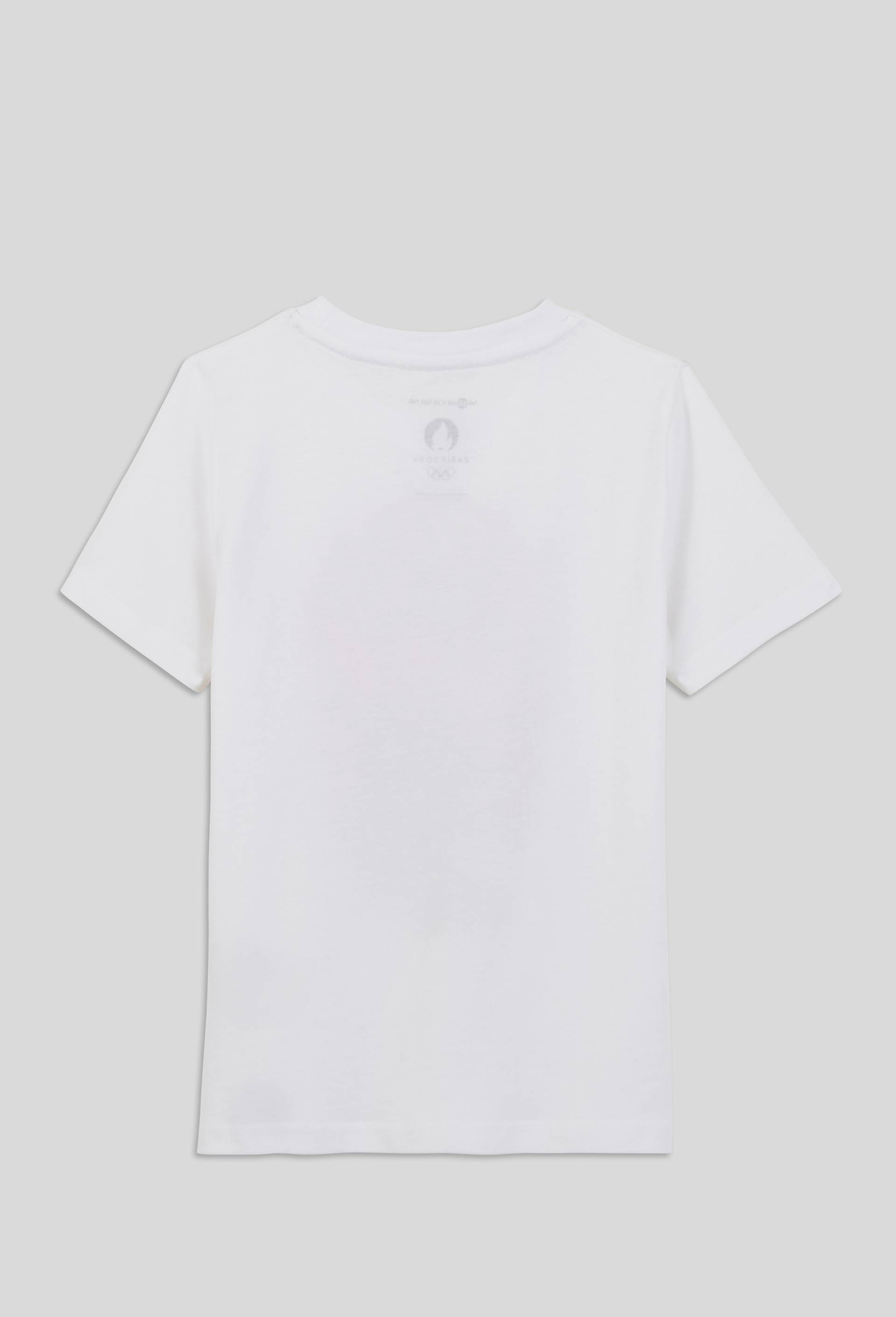 T-shirt manches courtes sous licence paris 2024 en coton BIO, Blanc, large image number 1
