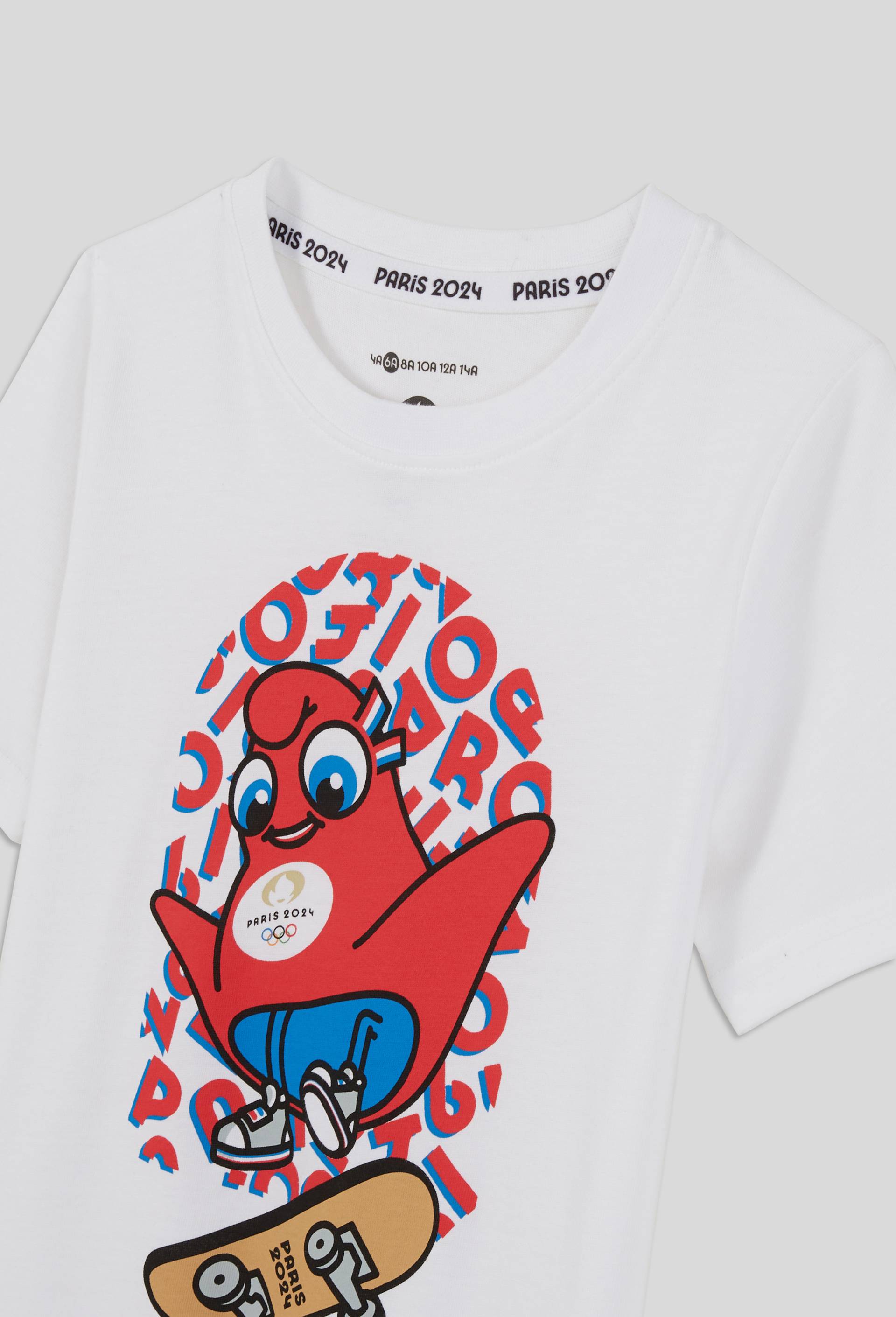 T-shirt manches courtes sous licence paris 2024 en coton BIO, Blanc, large image number 2