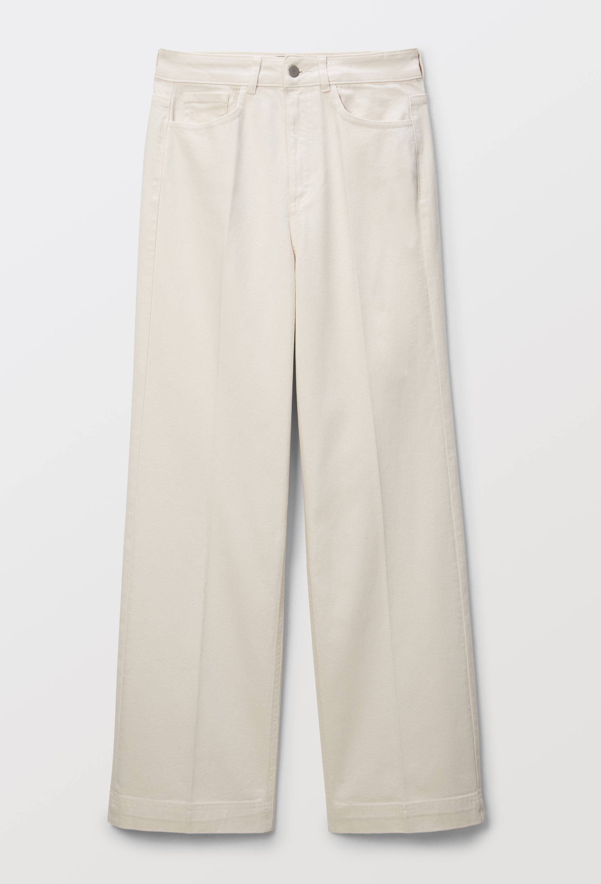 Jean large taille haute, Ecru, large image number 2.0