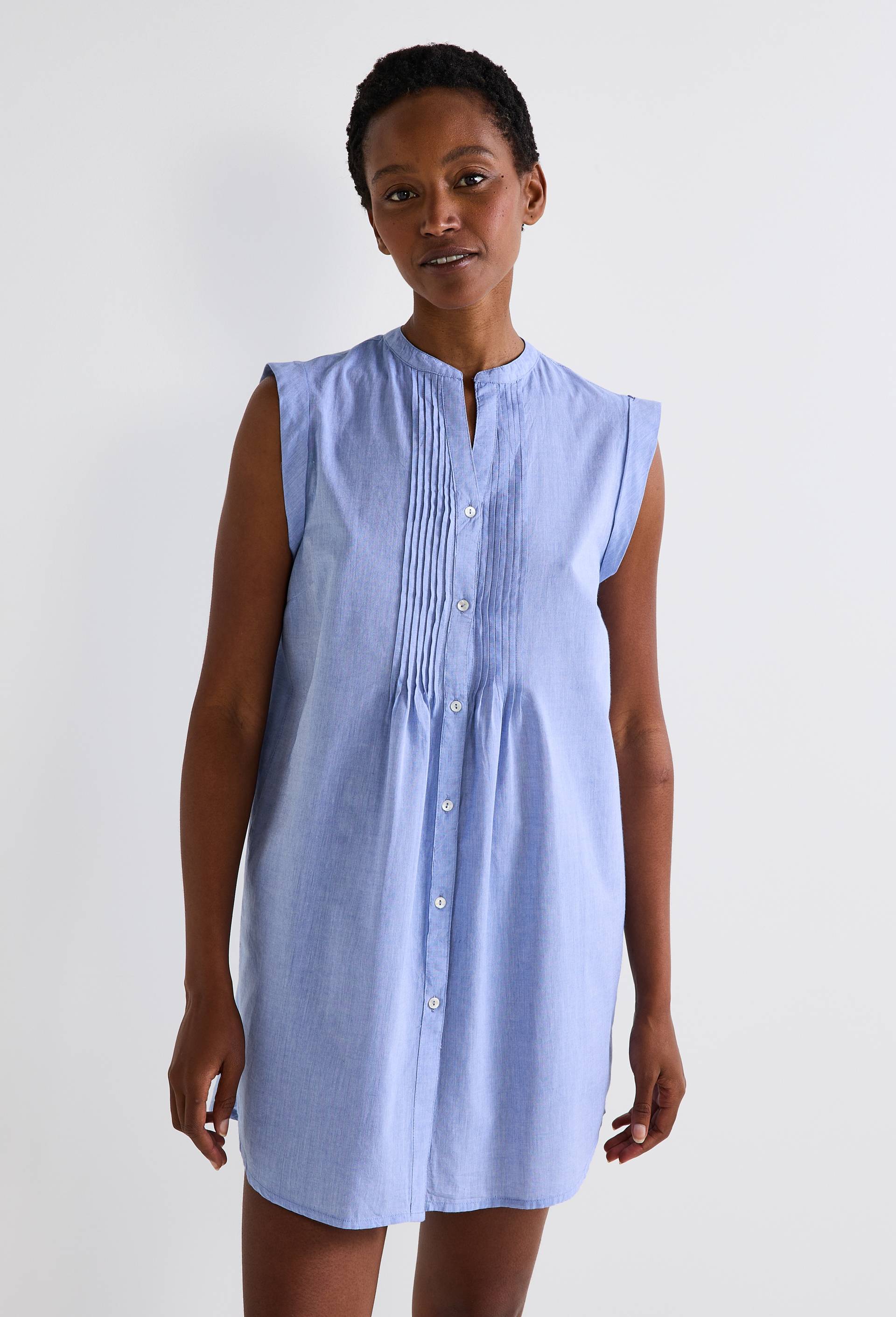 Chemise de nuit sans manches en coton BIO GOTS, Bleu clair, large image number 0