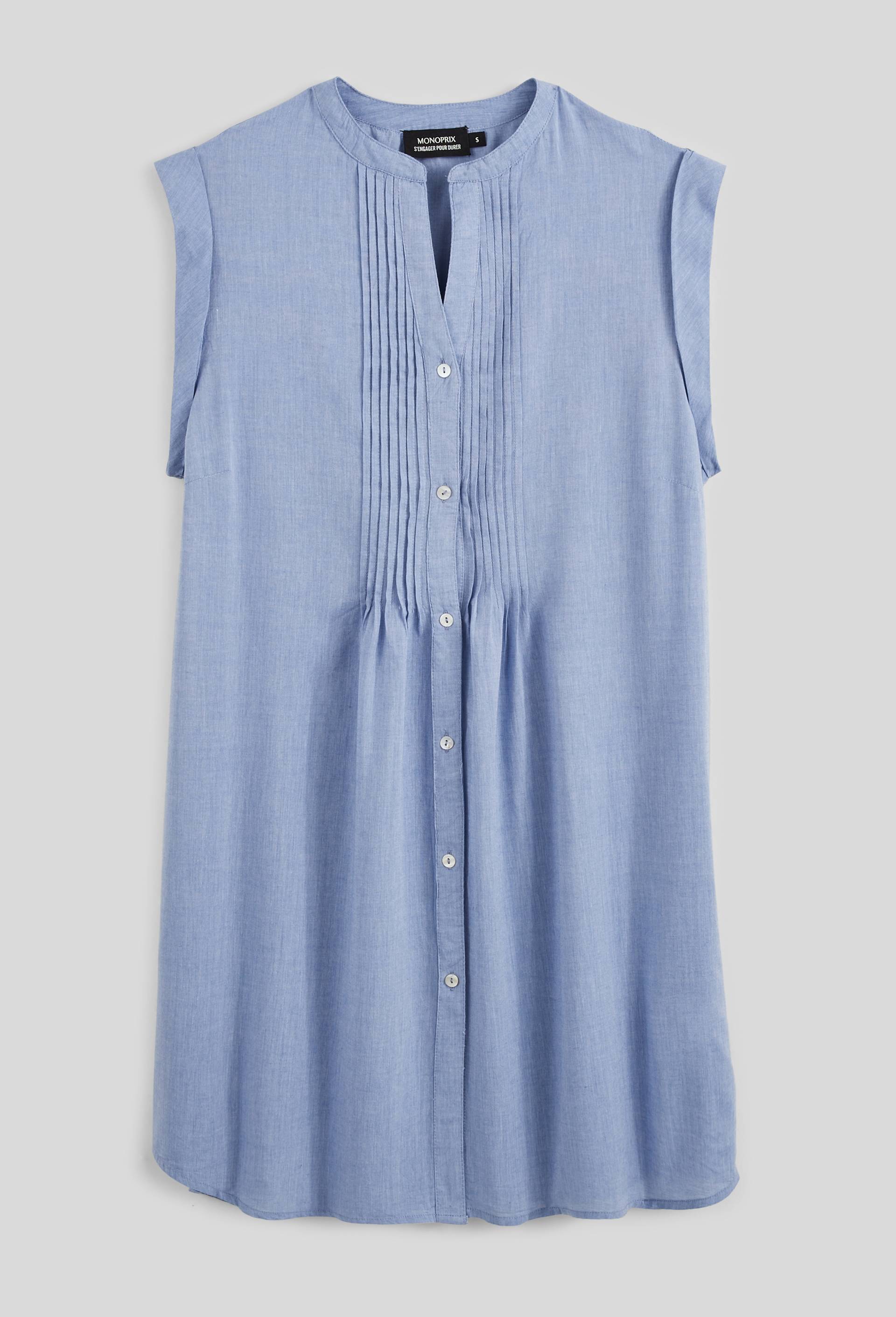 Chemise de nuit sans manches en coton BIO GOTS, Bleu clair, large image number 2