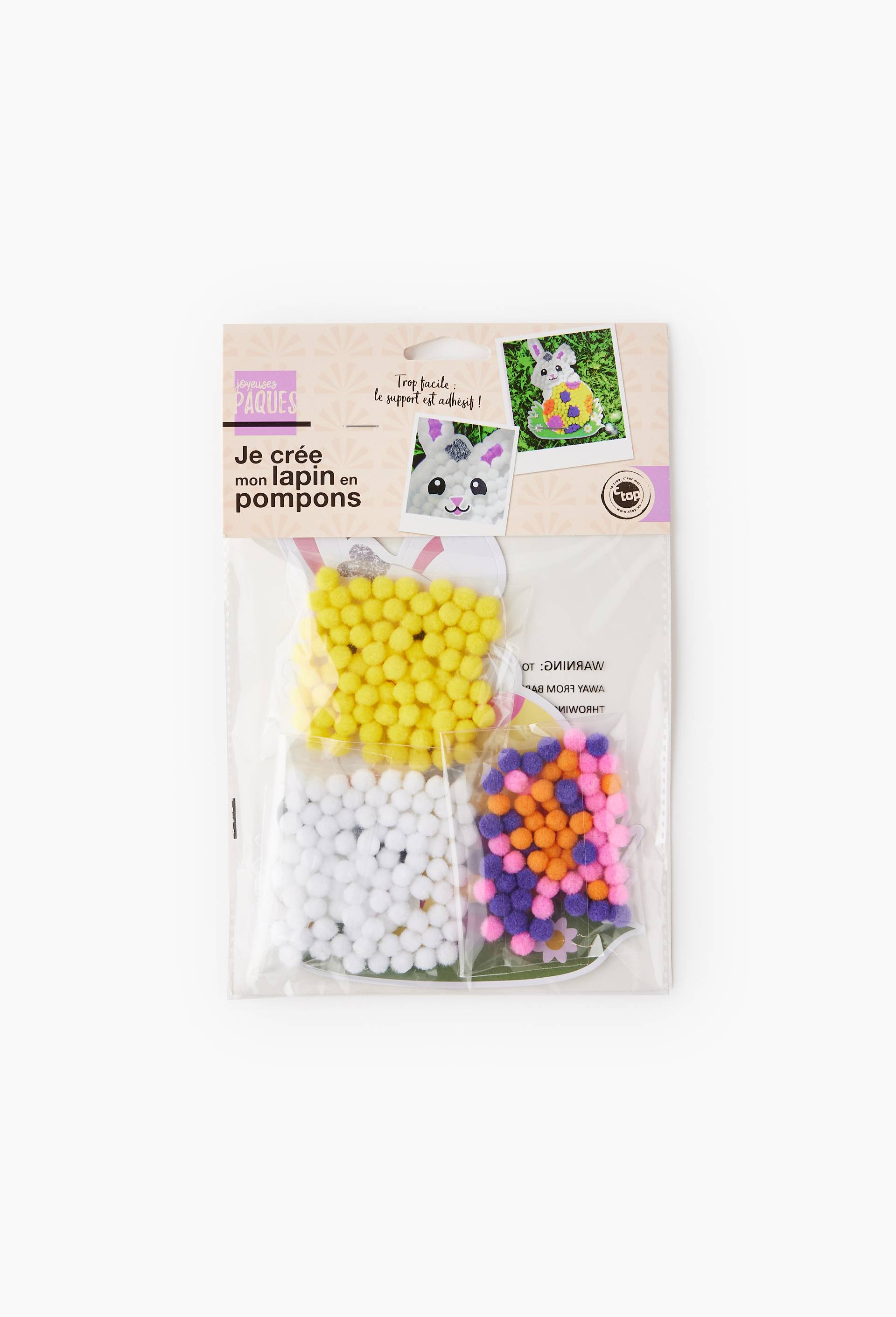 Kit lapin pompons, Multicolore, large image number 1
