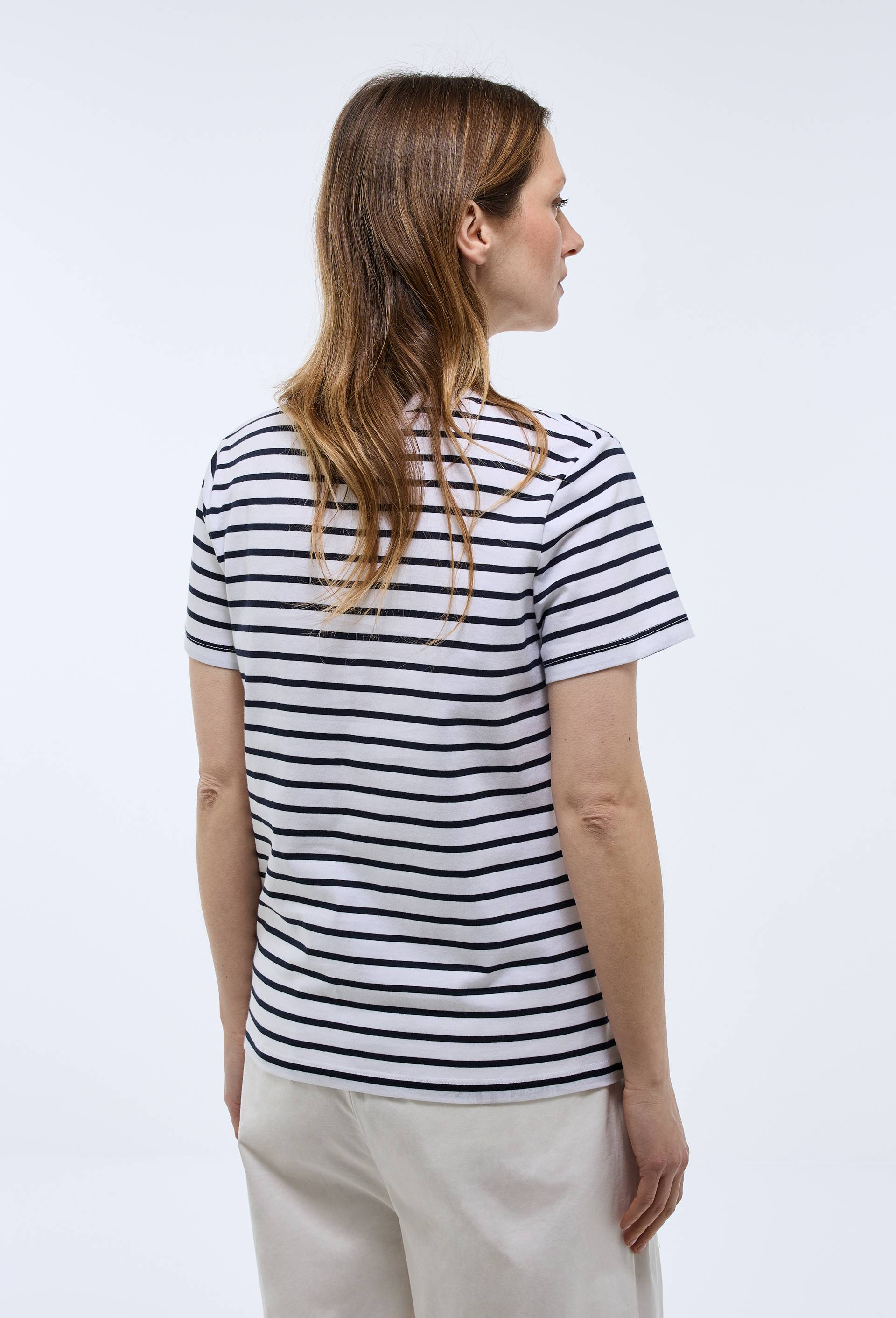 T-shirt manches courtes avec broderie en coton, Blanc, large image number 1