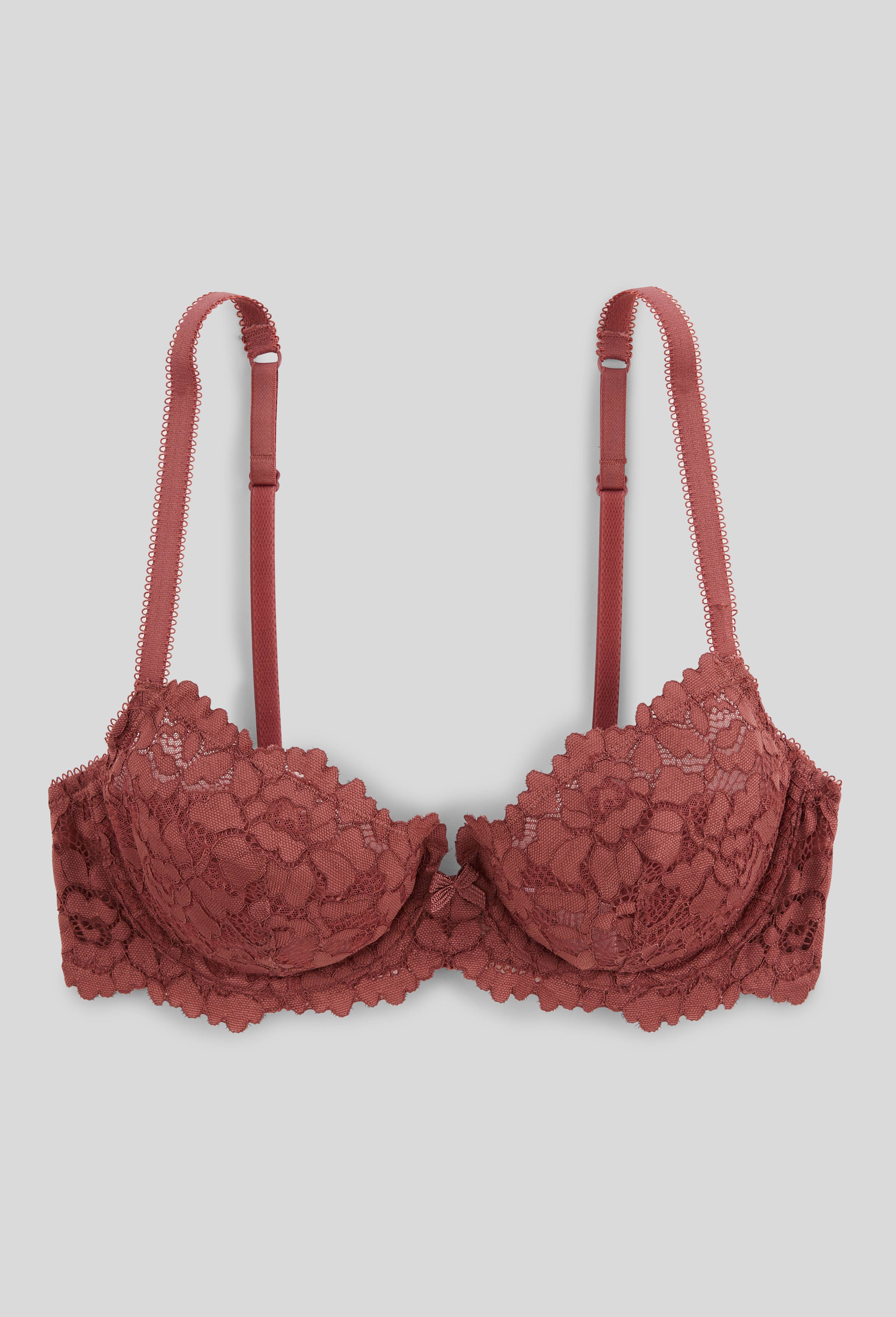 Soutien-gorge corbeille balconnet CAMILLE en dentelle, Rose foncé, swatch image