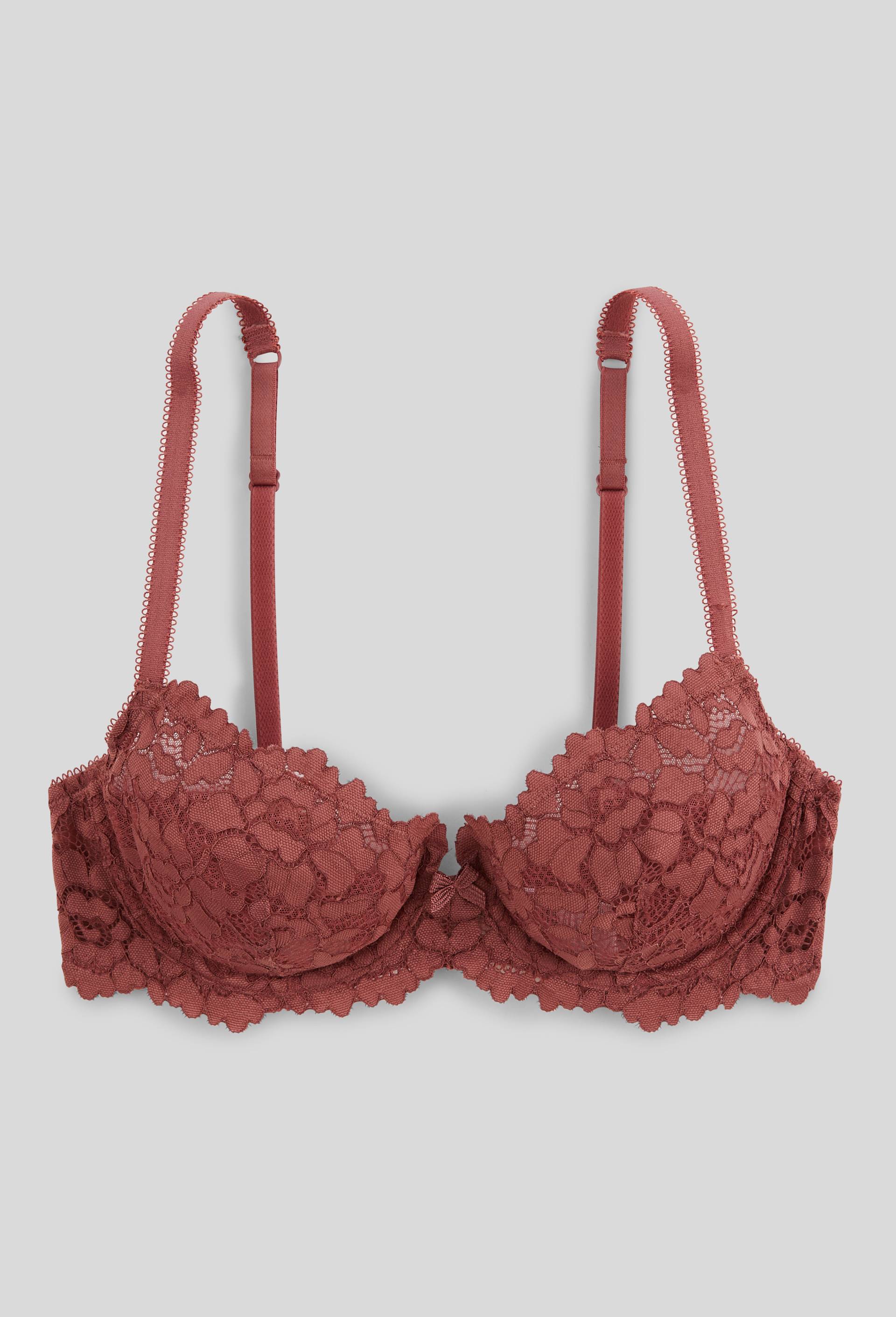 Soutien-gorge corbeille balconnet CAMILLE en dentelle, Rose fonc&eacute;, large image number 3.0
