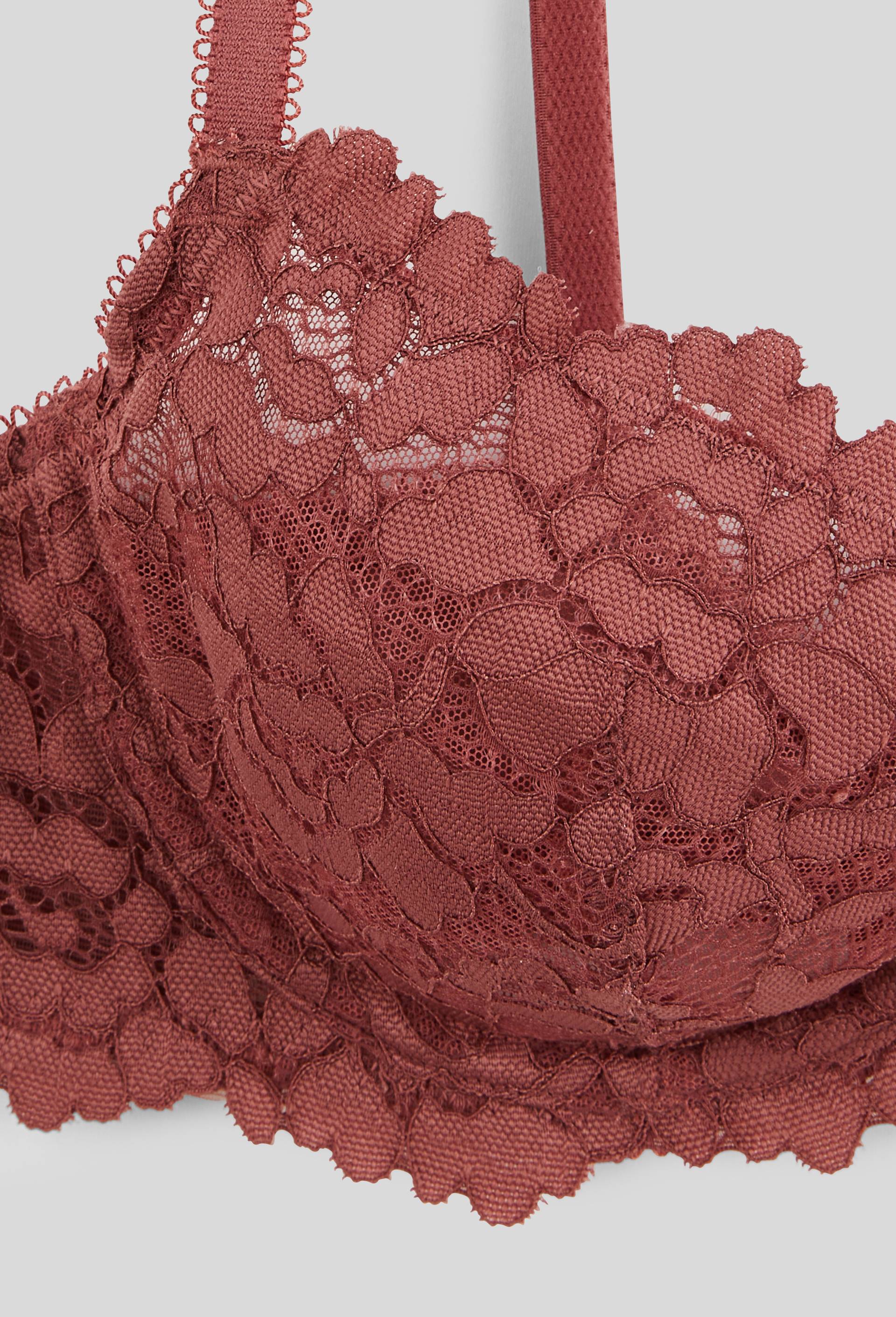 Soutien-gorge corbeille balconnet CAMILLE en dentelle, Rose fonc&eacute;, large image number 5