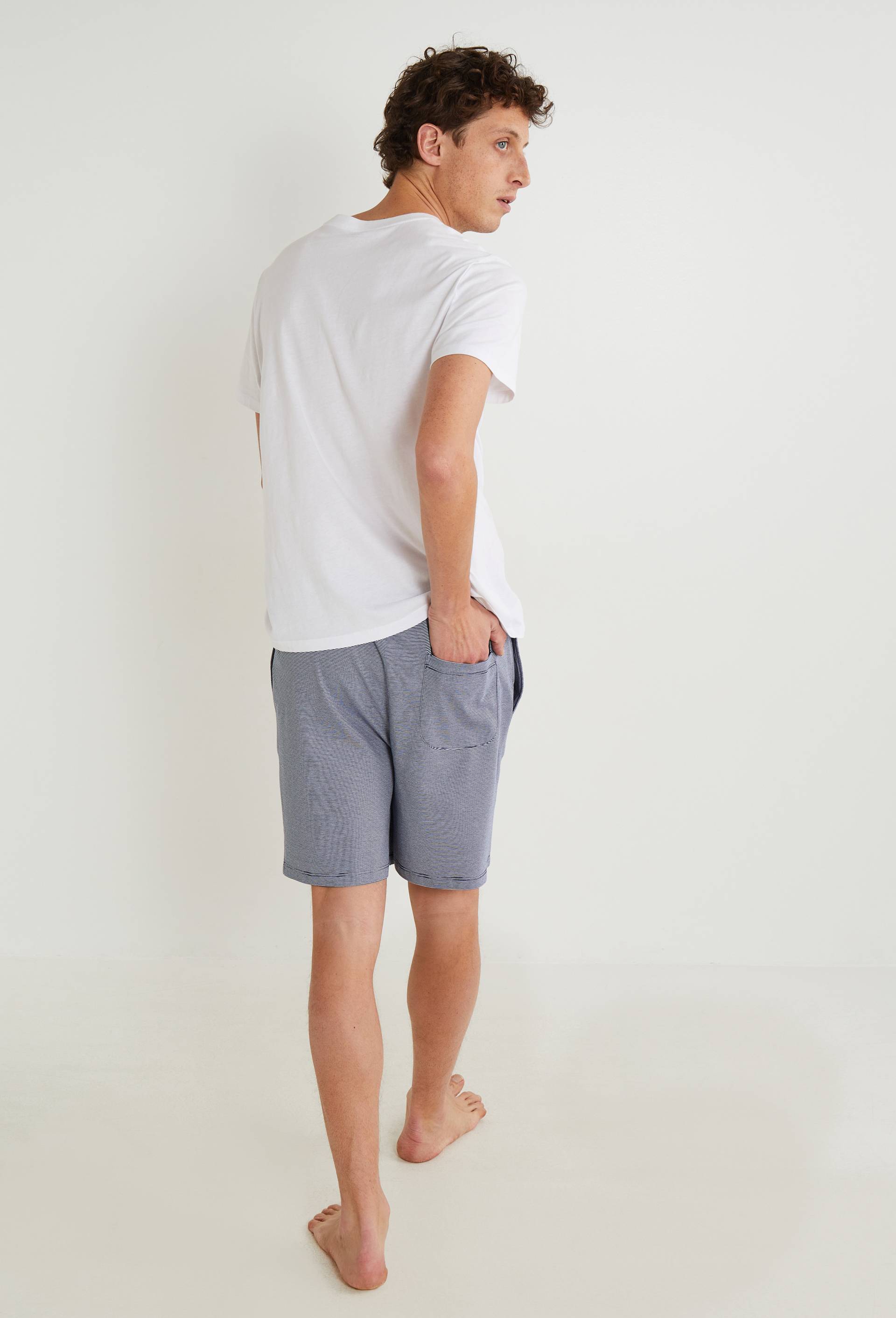 Bermuda en jersey en coton BIO GOTS, Bleu fonc&eacute;, large image number 1