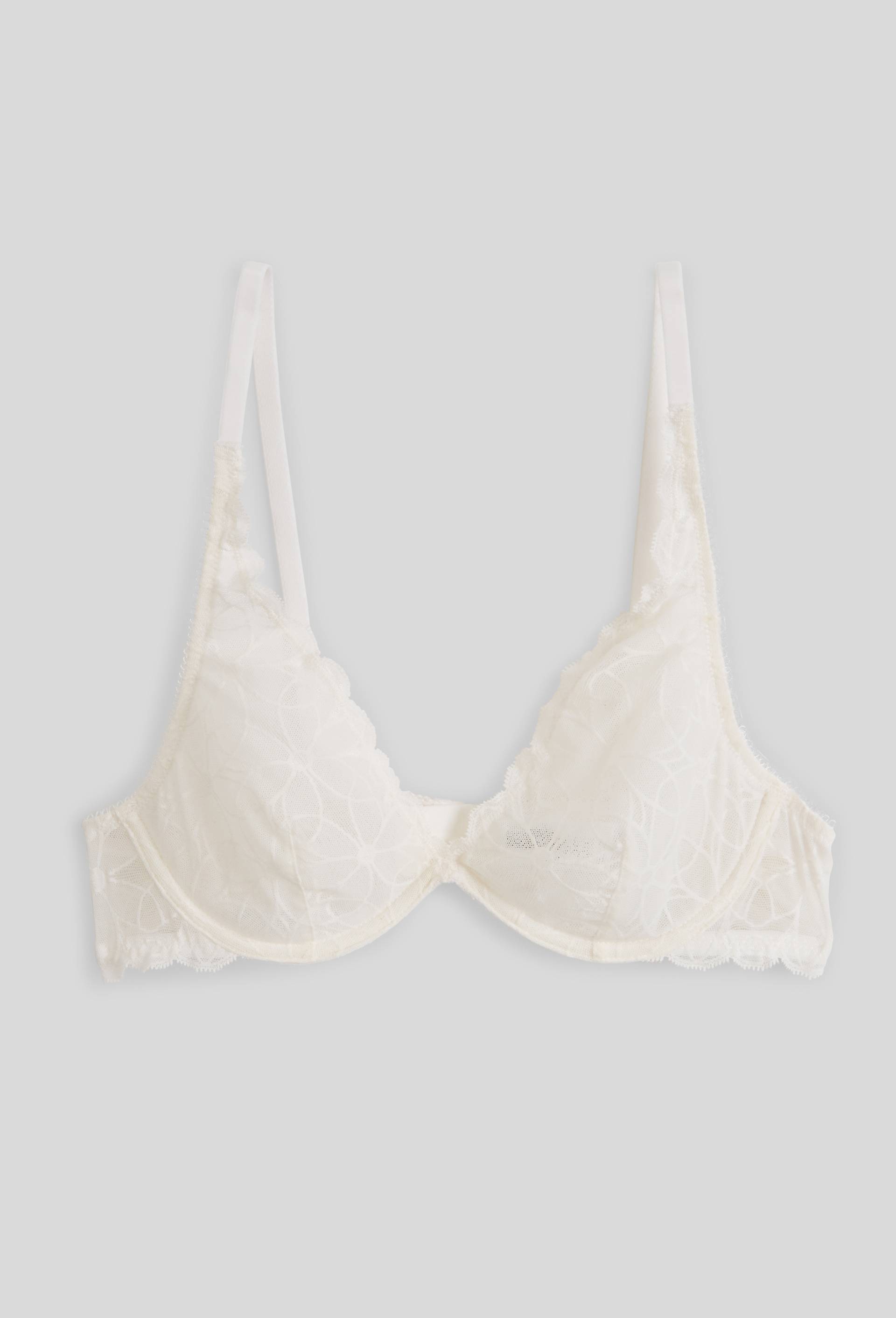 Soutien-gorge balconnet foulard SELENA en dentelle, Ecru, large image number 3.0
