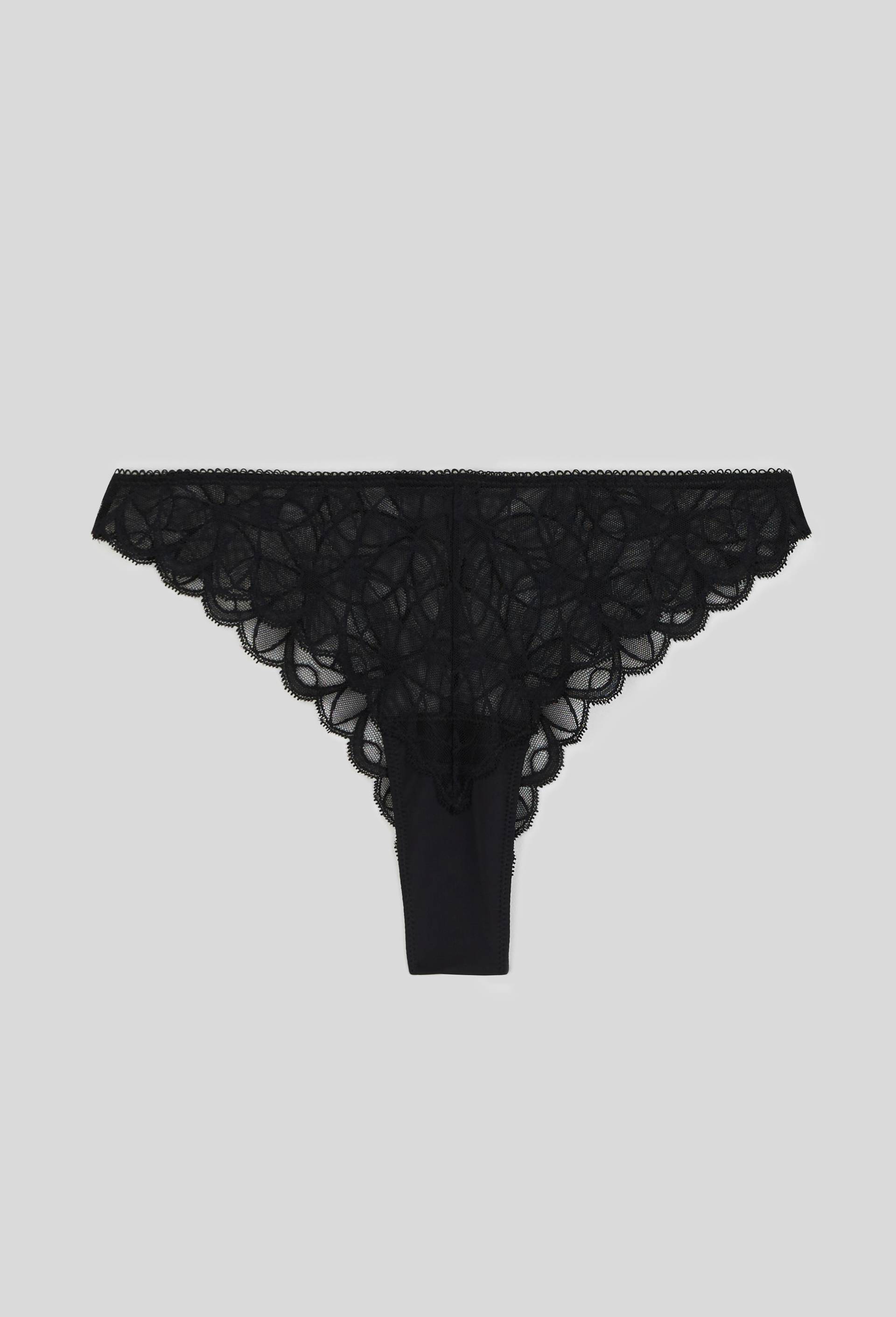 Tanga SELENA en dentelle, Noir, large image number 0