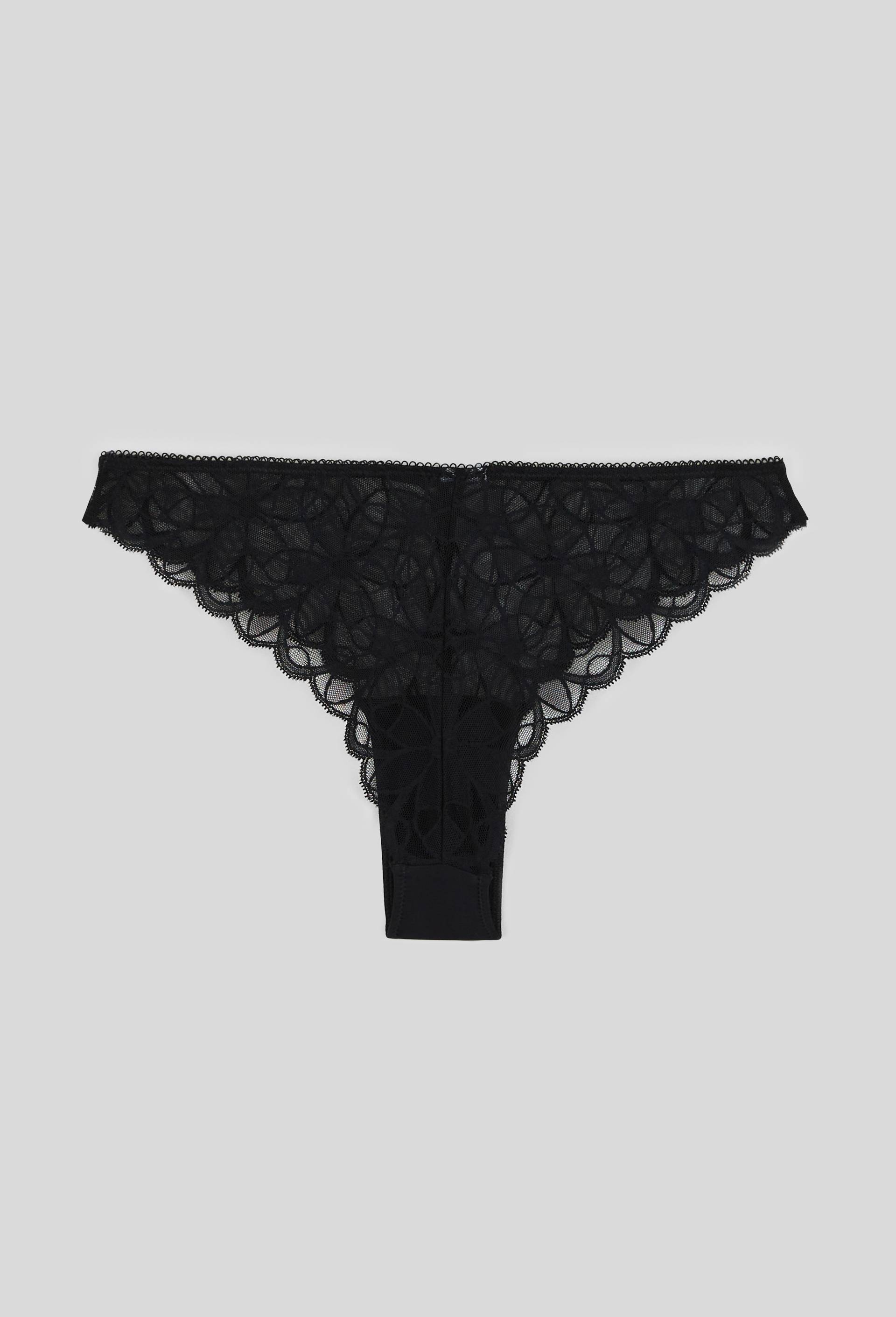 Tanga SELENA en dentelle, Noir, large image number 1