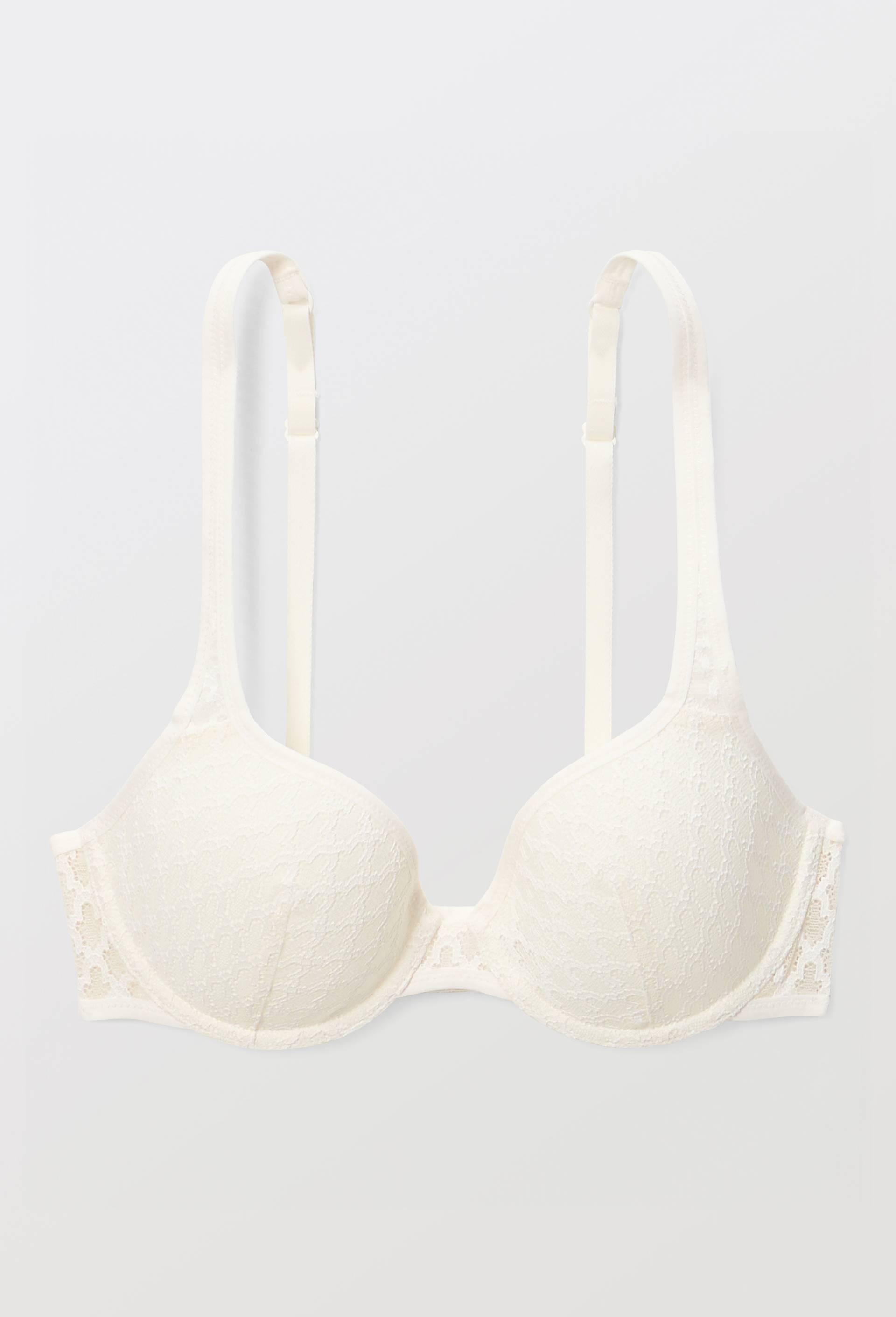 Soutien-gorge corbeille padd&eacute; MELLA en dentelle, Ecru, large image number 2