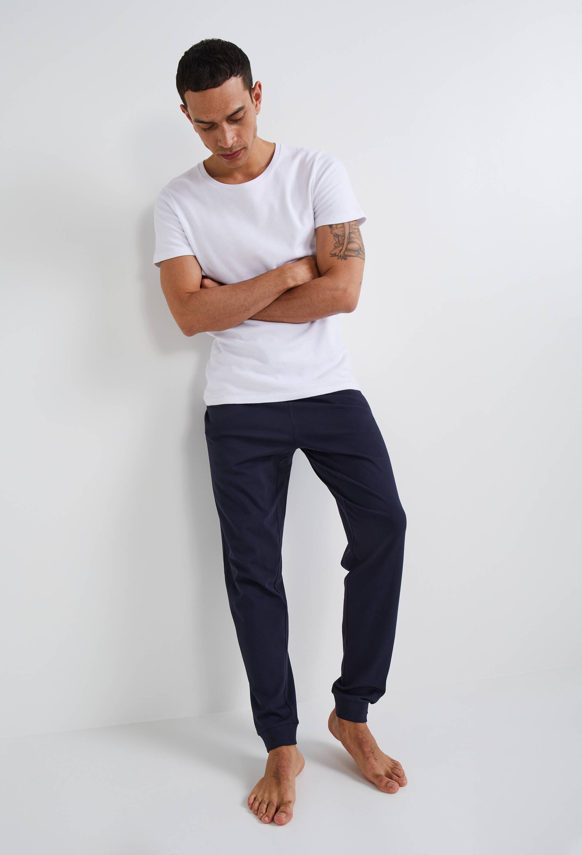 Bas de pyjama en jersey de coton BIO GOTS, Bleu fonc&eacute;, large image number 0