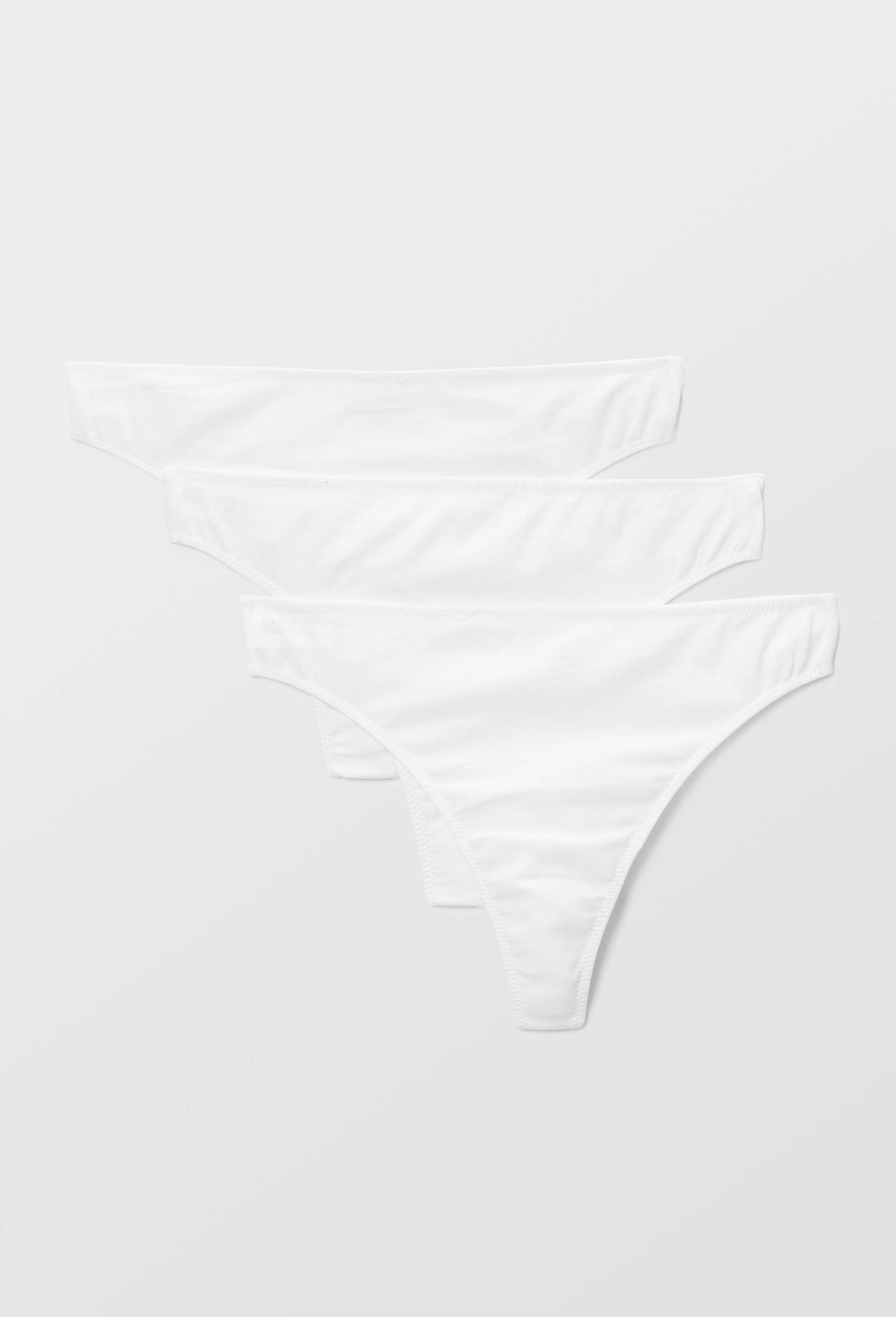 Lot de 3 strings ALIX en coton BIO GOTS, Blanc, large image number 2