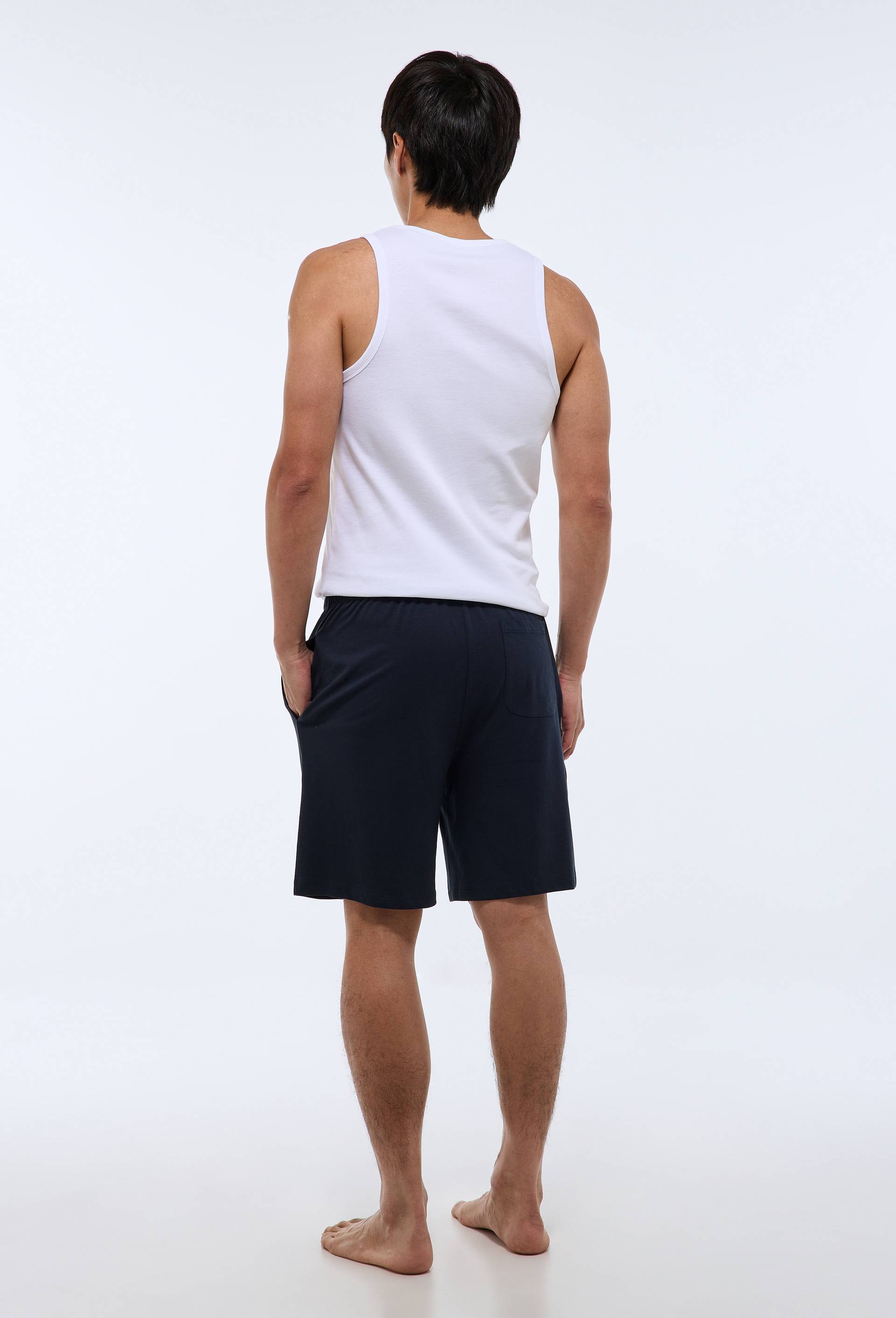 Bermuda en jersey de coton BIO GOTS, Bleu fonc&eacute;, large image number 1