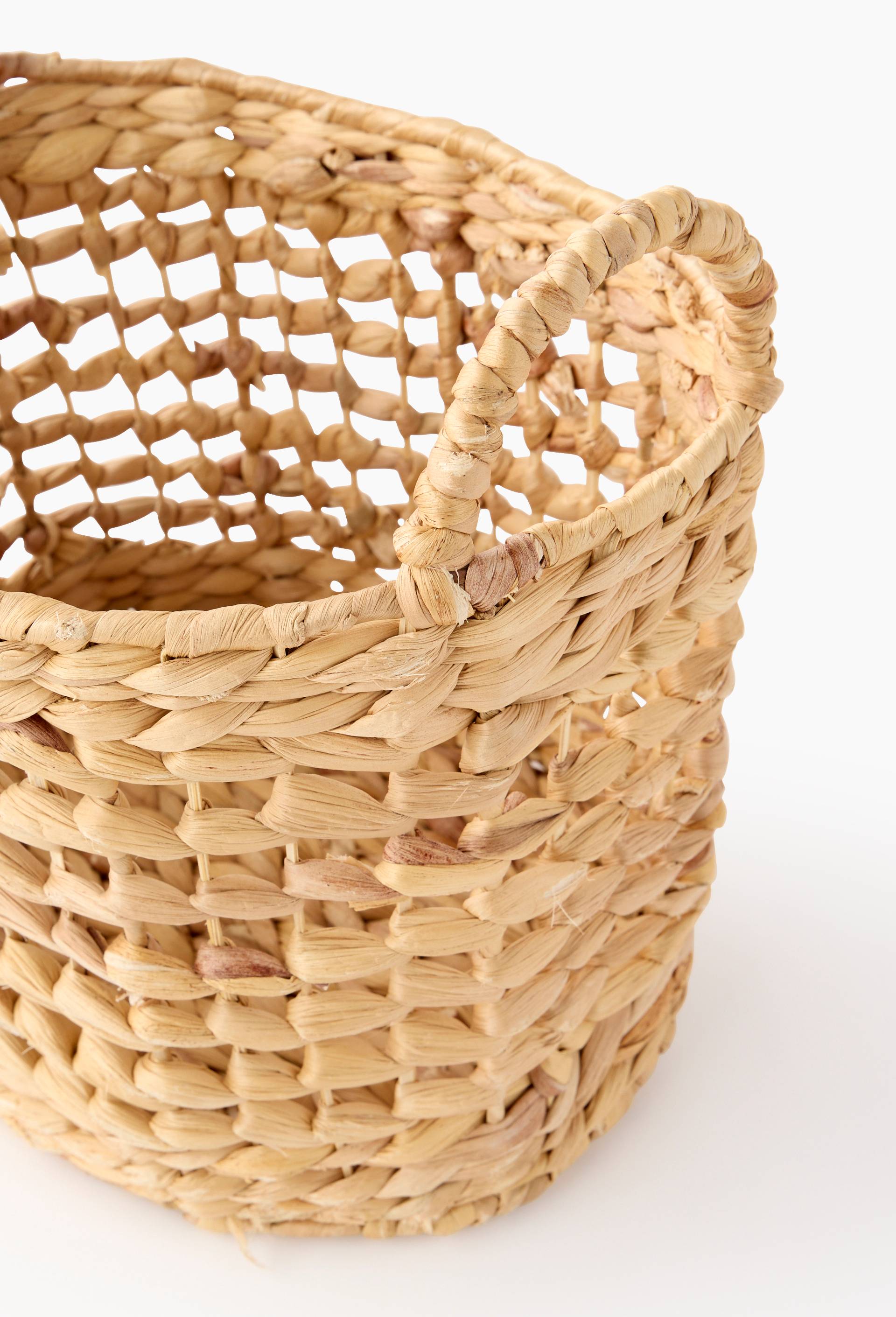 Panier ovale, en jacinthe d'eau, Beige clair, large image number 1