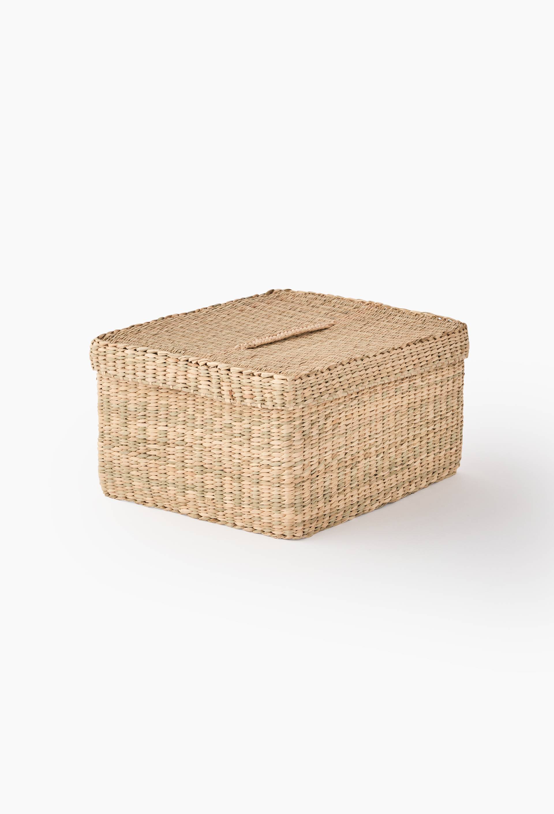 Boite rectangulaire, en jonc de mer, Beige clair, large image number 1