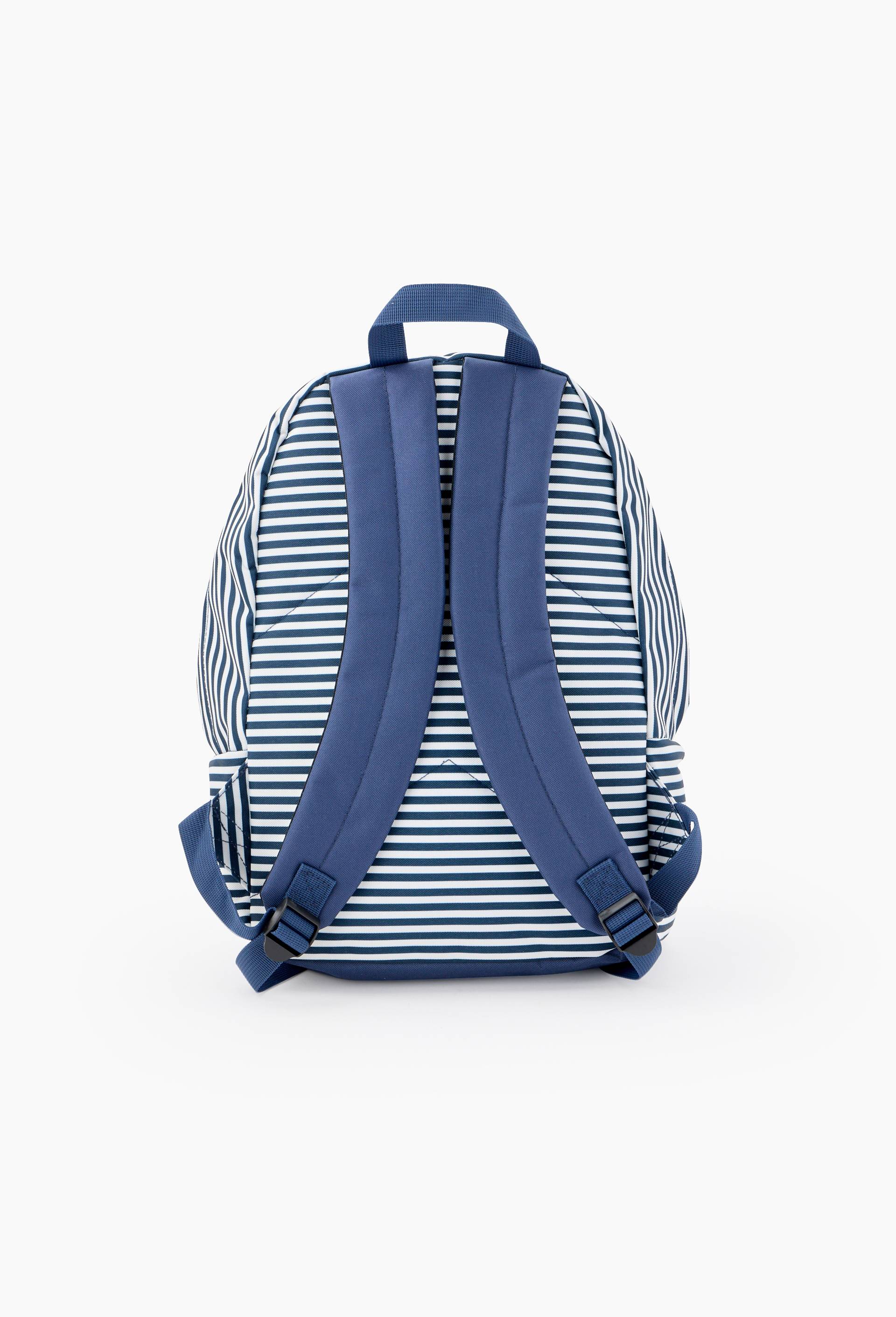 Sac &agrave; dos et trousse ray&eacute;, Bleu fonc&eacute;, large image number 1