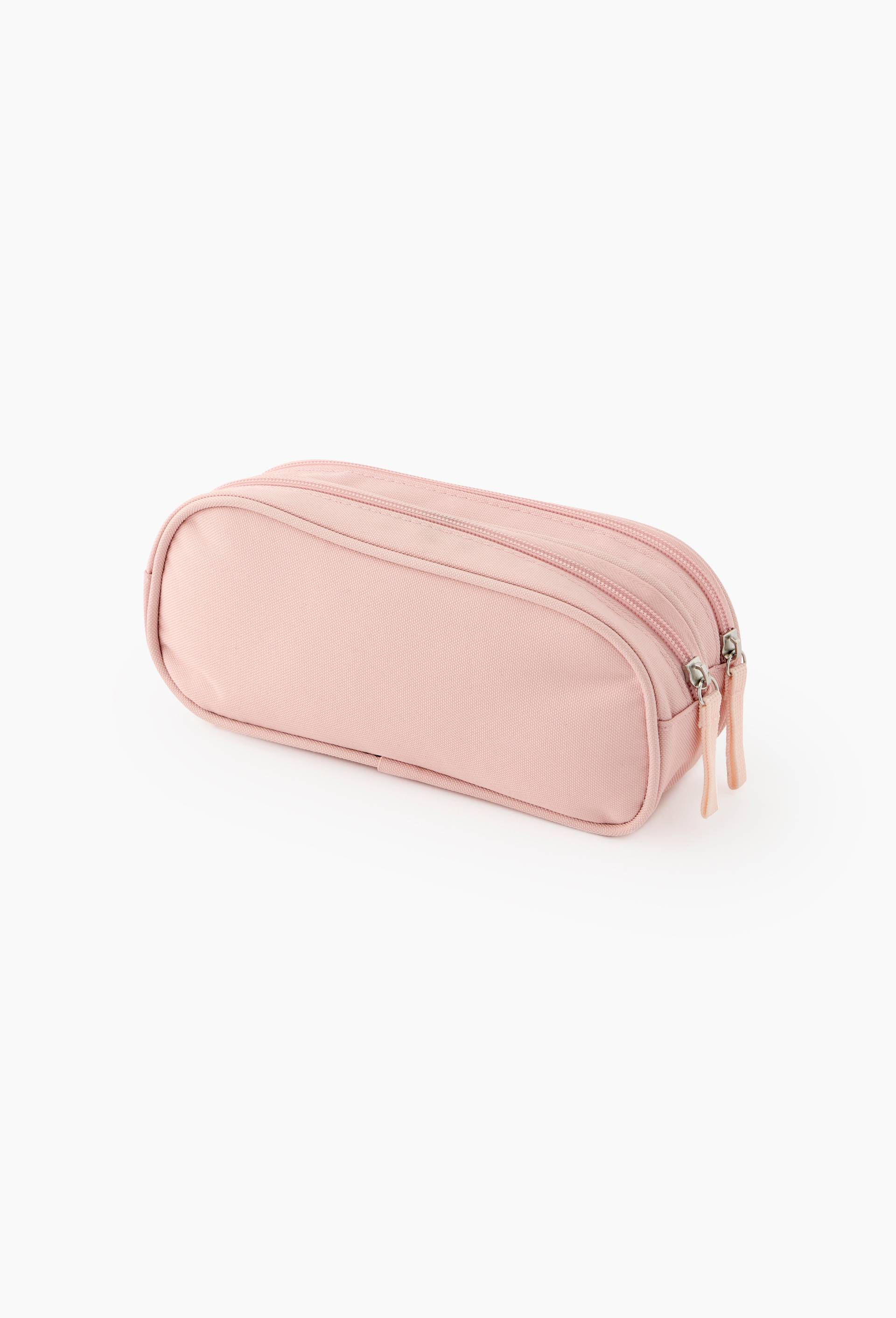 Trousse double compartiments unie, Rose clair, large image number 0