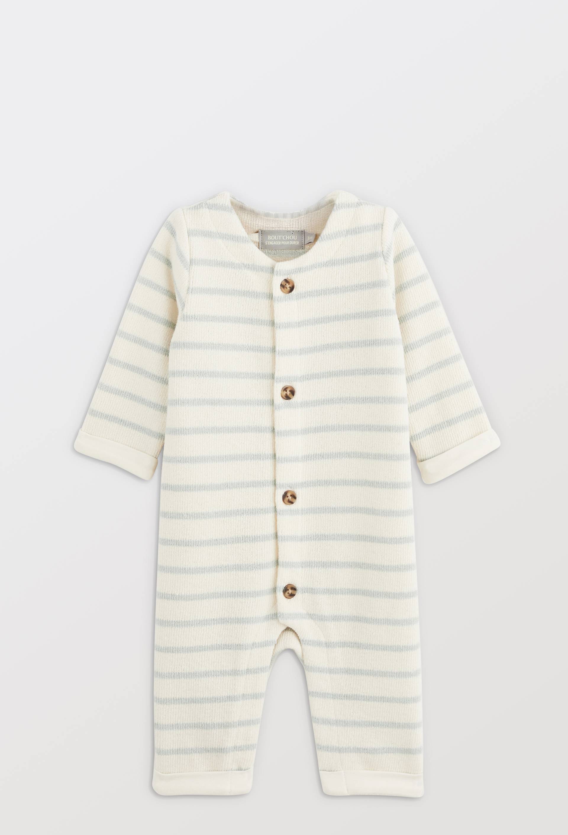 Bout'Chou - Combinaison manches longues rayée en coton