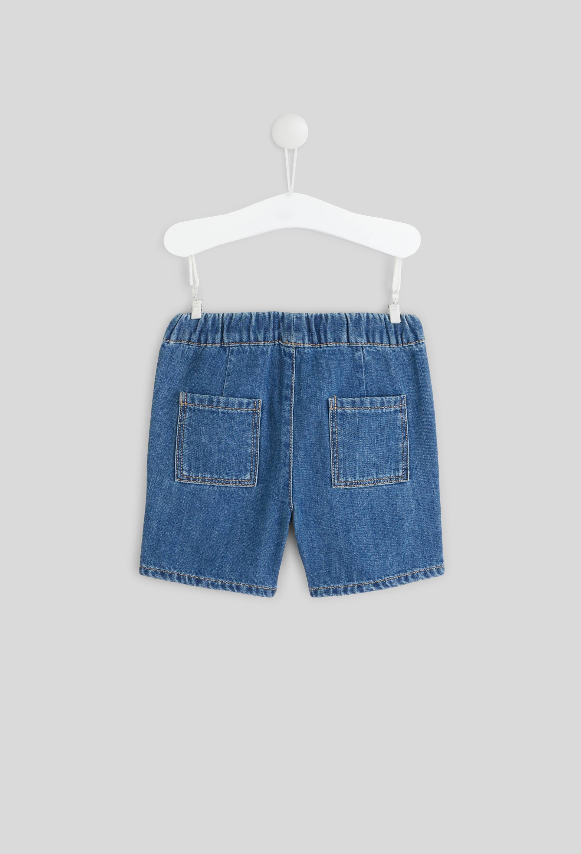 Short de cérémonie et baptême en chambray bleu ciel Léo - Les petits Inclassables