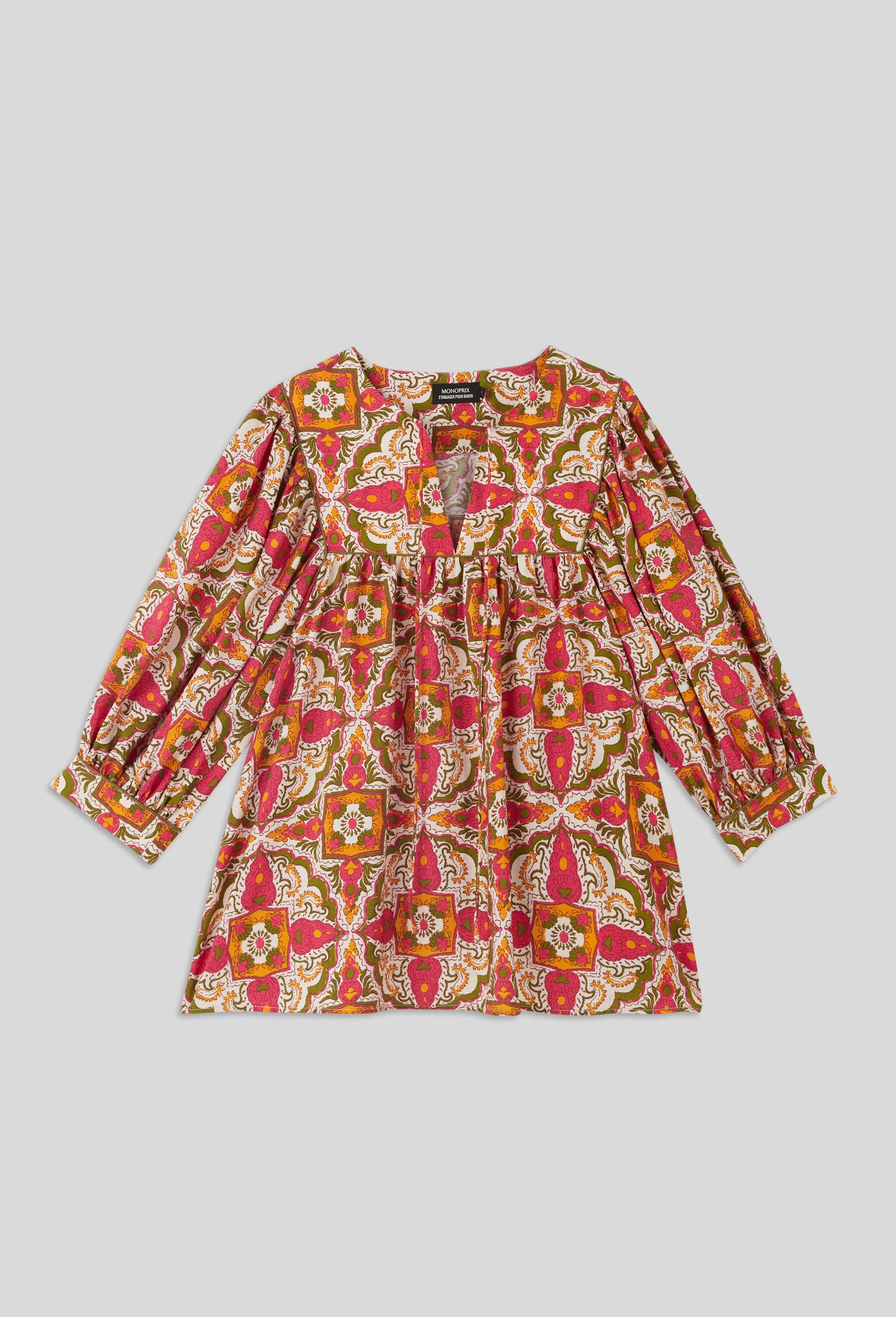 Blouse ample imprimée, Beige clair, large image number 2