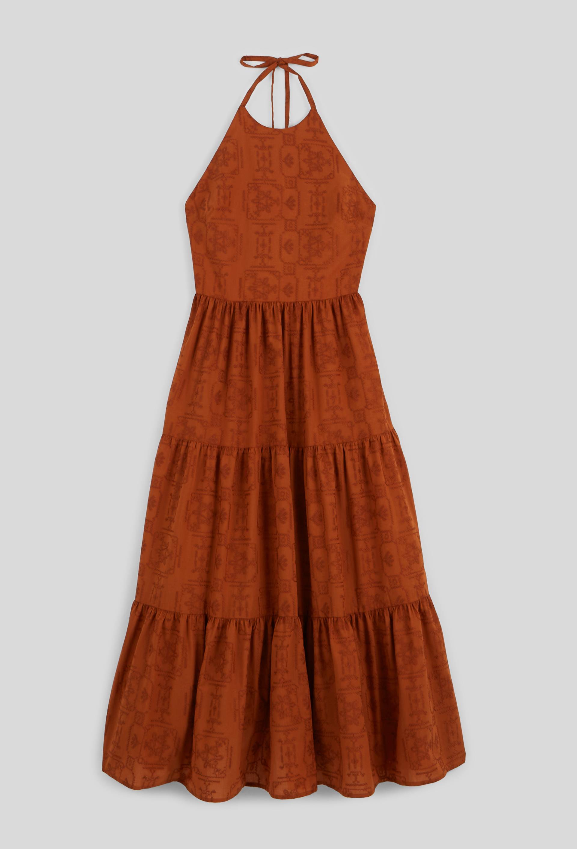 Robe sans manches brod&eacute;e, Orange fonc&eacute;, large image number 2